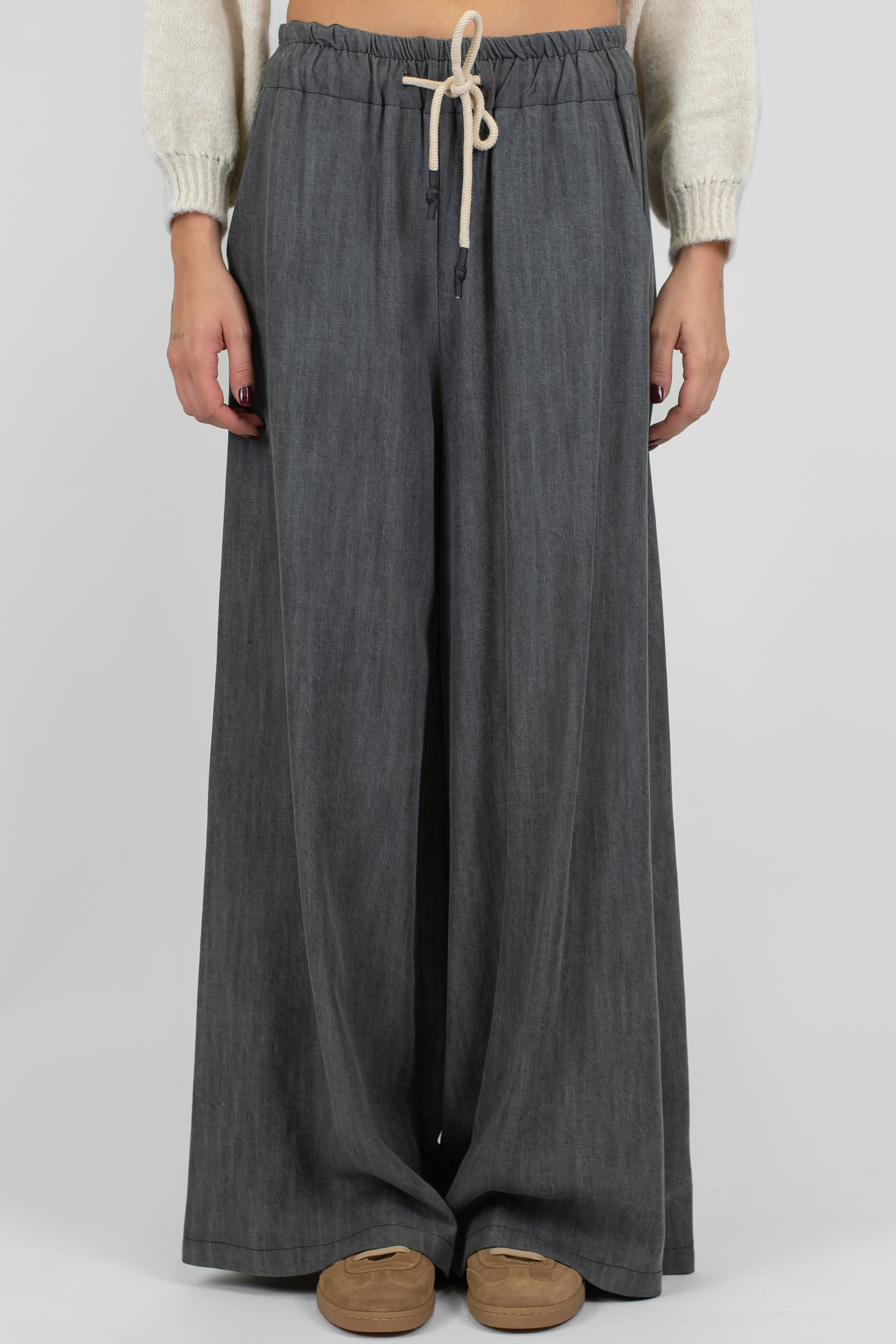 Motel - Pantalaccio con coulisse in vita in tencel