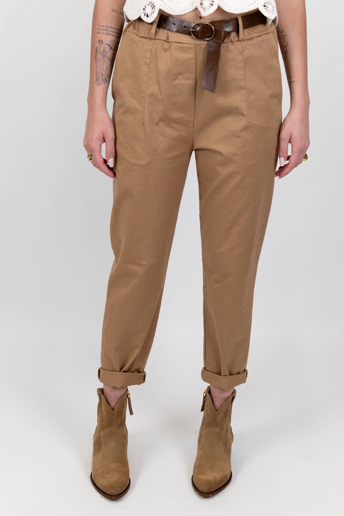 Motel - Pantalone regular con elastico in vita