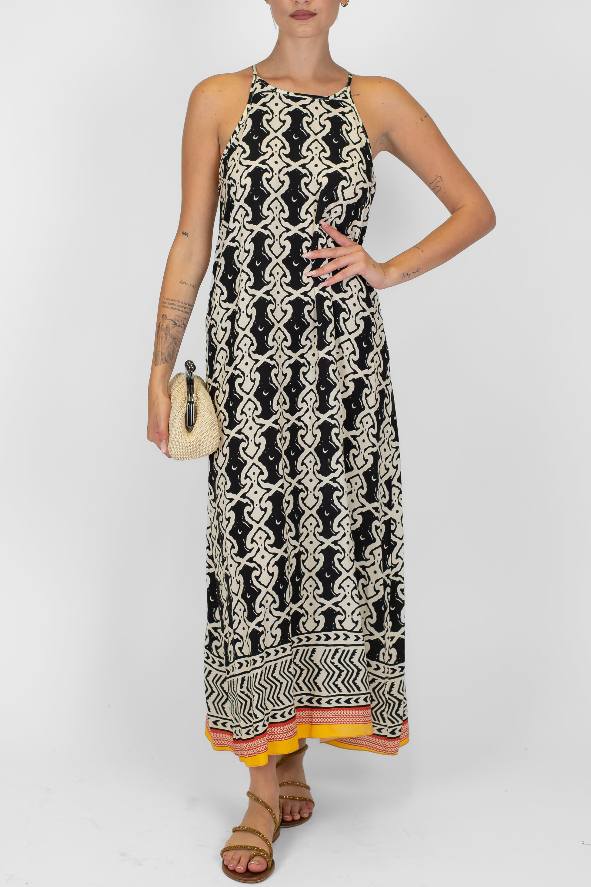 Haveone - Abito fantasia scollo all'americana