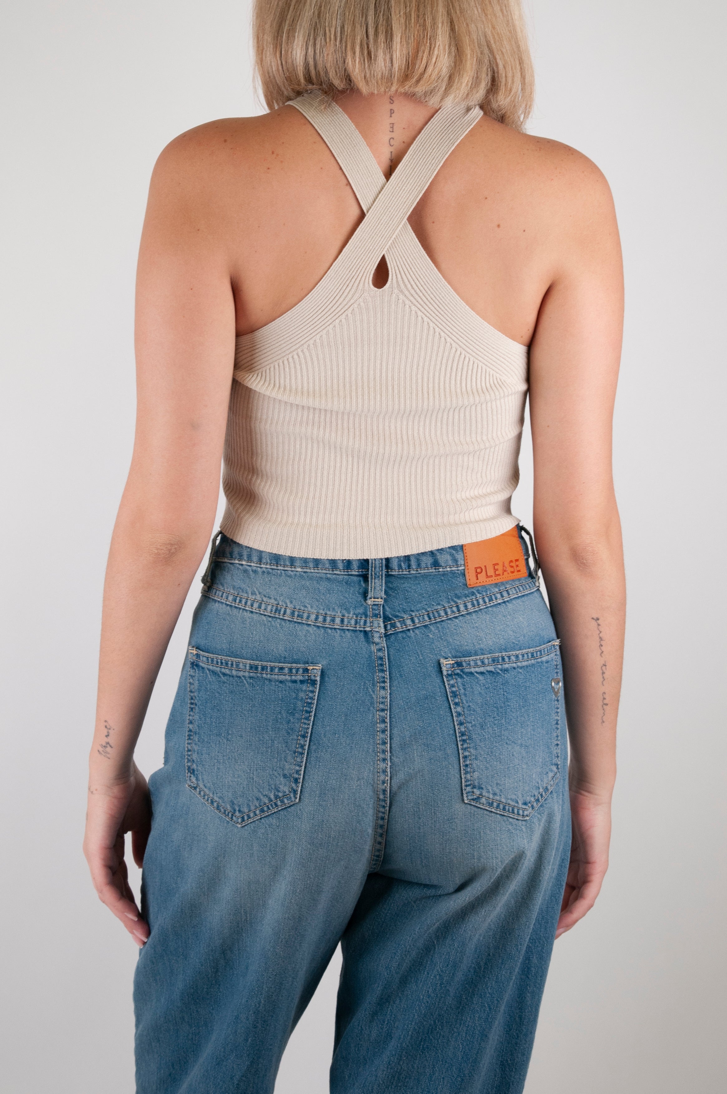 Kontatto - Top incrociato a costine