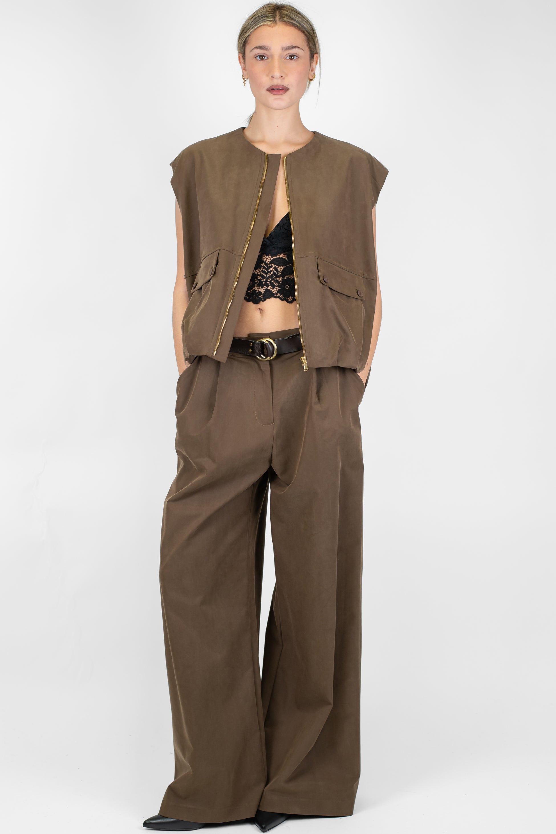 Dixie - Pantalone palazzo con pinces