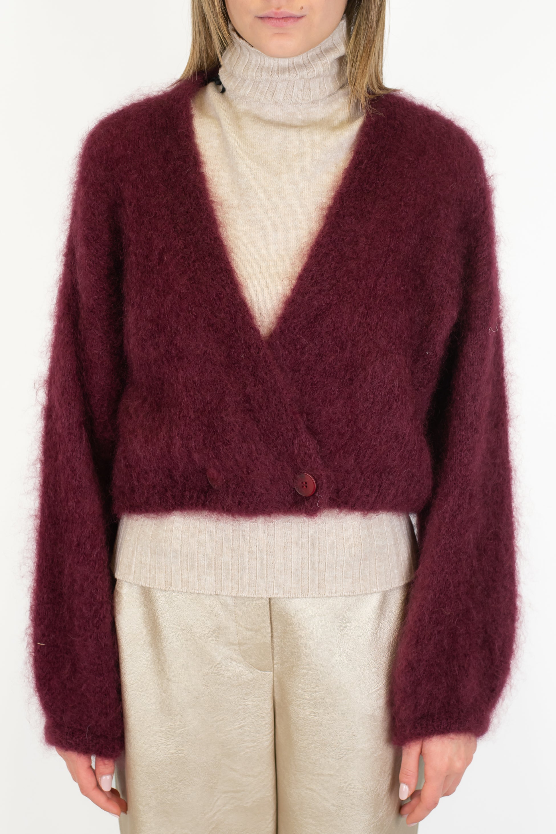 Dixie - Cardigan doppiopetto in kid mohair