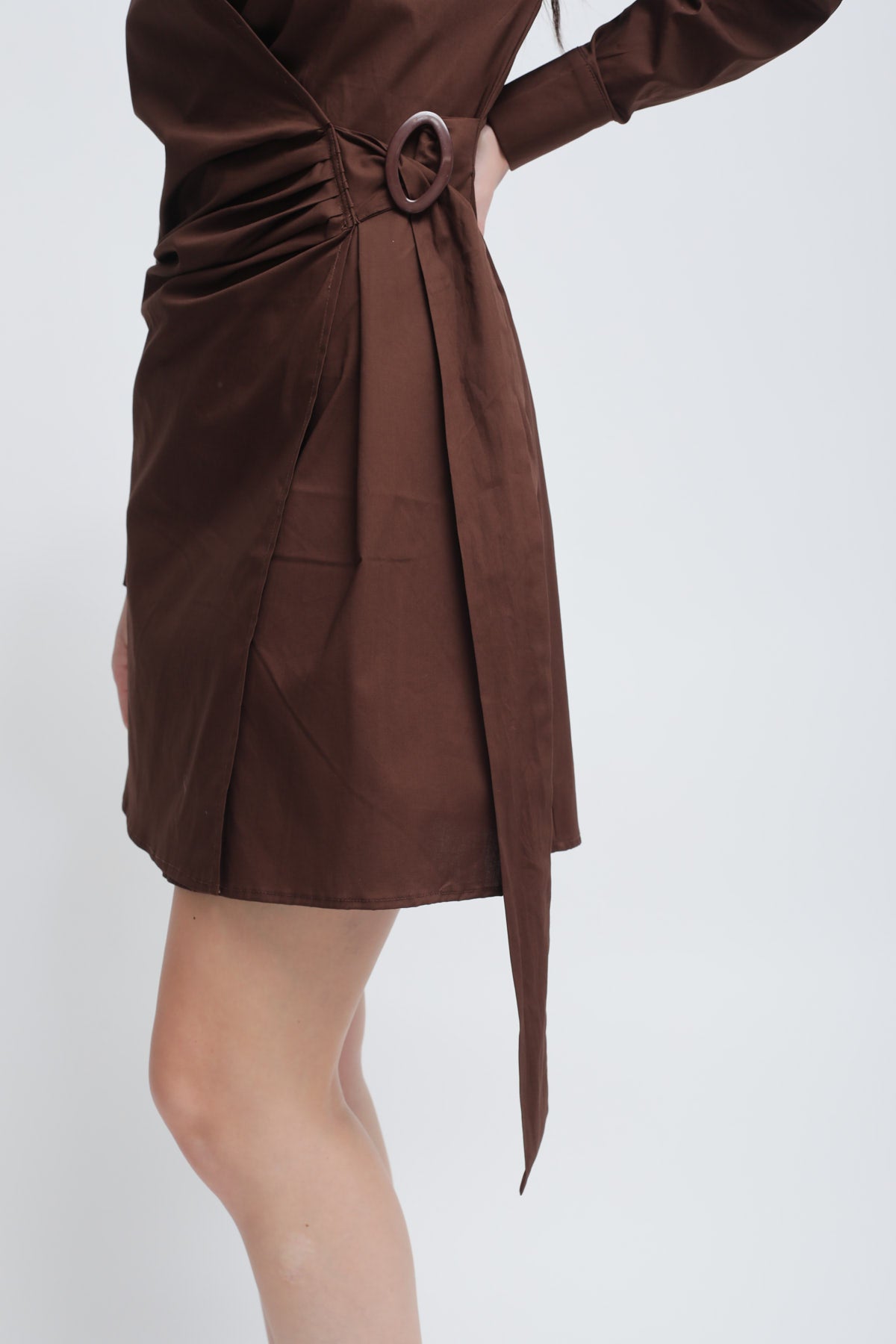 Maryley - Abito corto in cotone chiusura a portafoglio