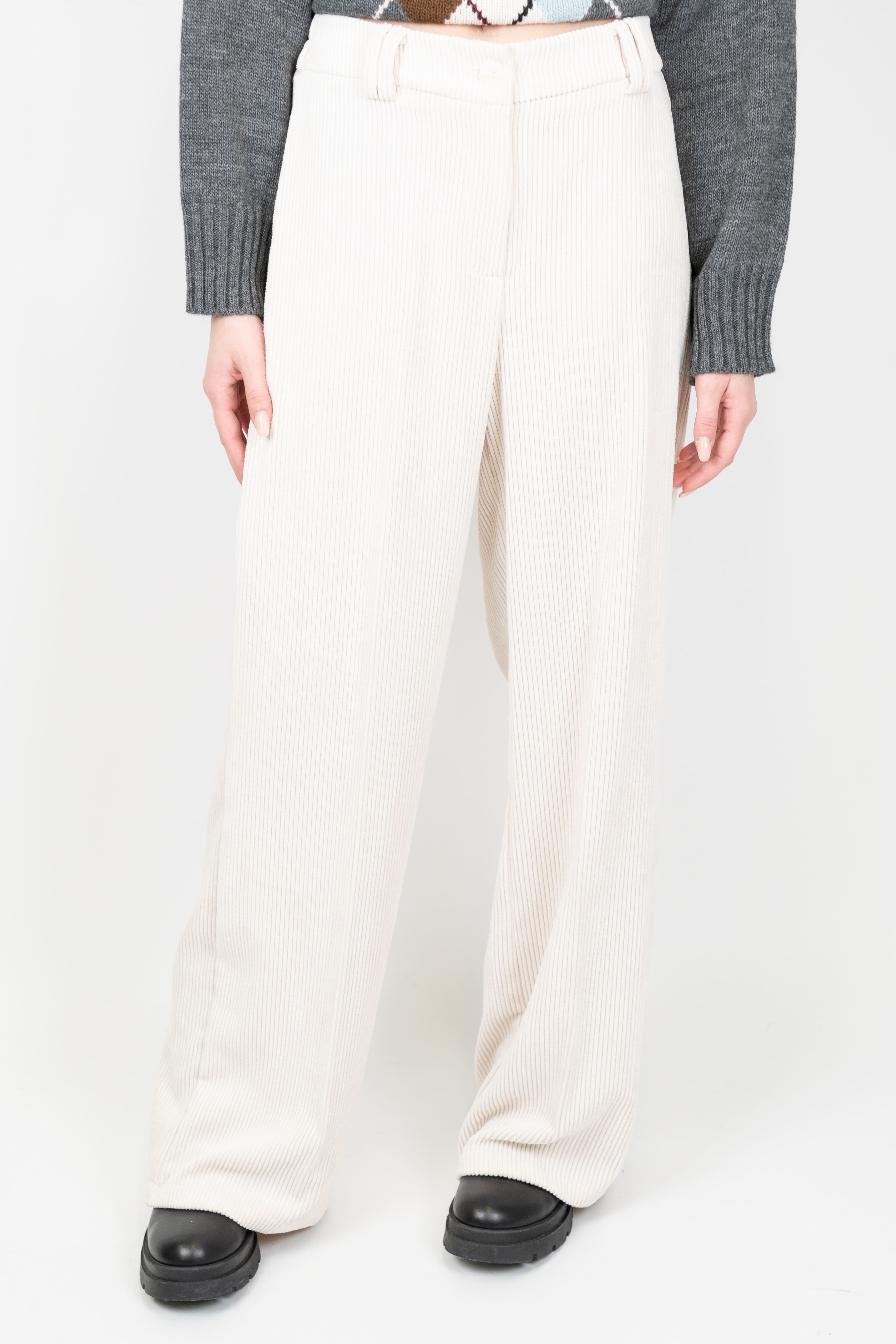 Haveone - Pantalone palazzo in velluto a coste