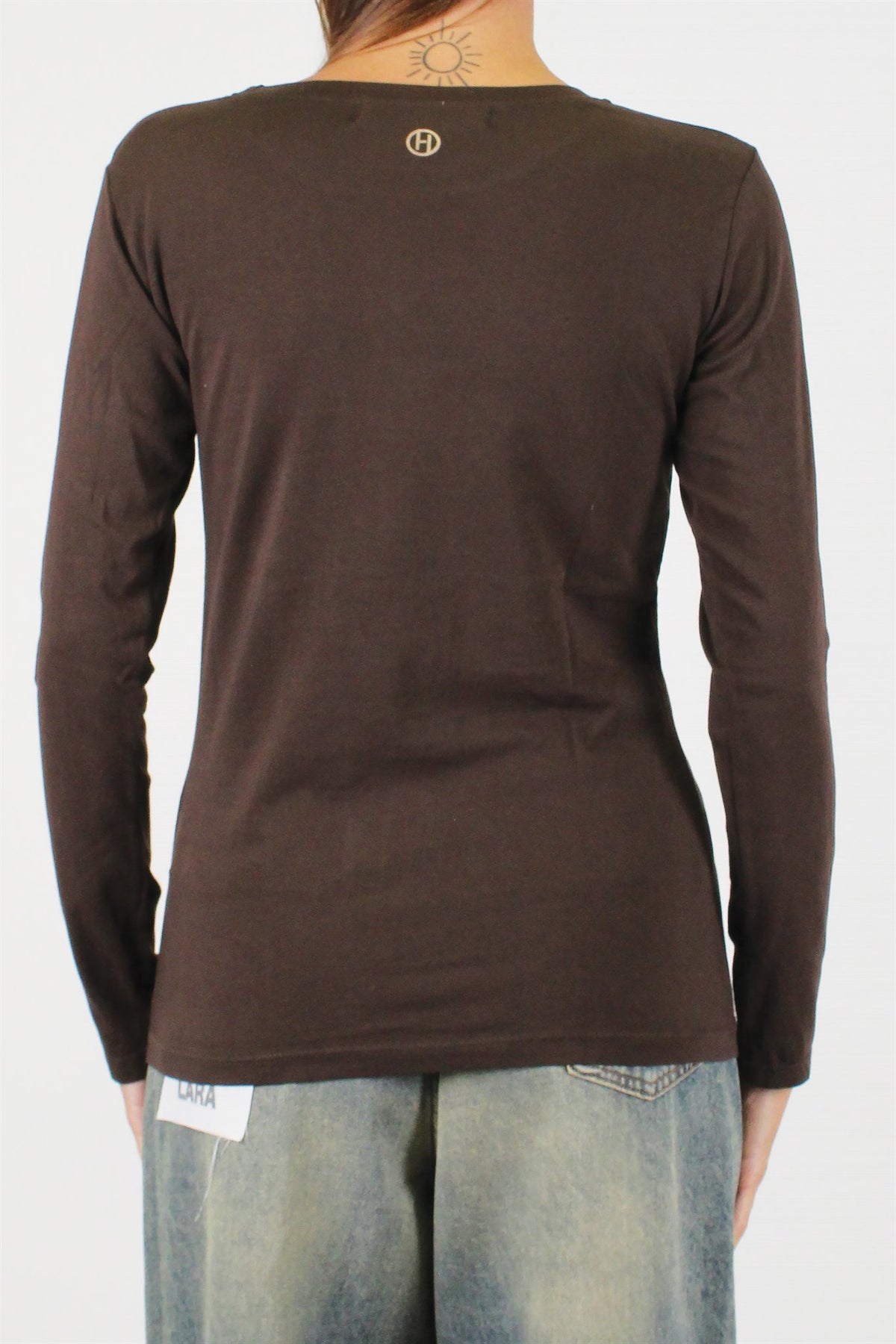 Haveone - Shirt manica lunga in cotone tinta unita