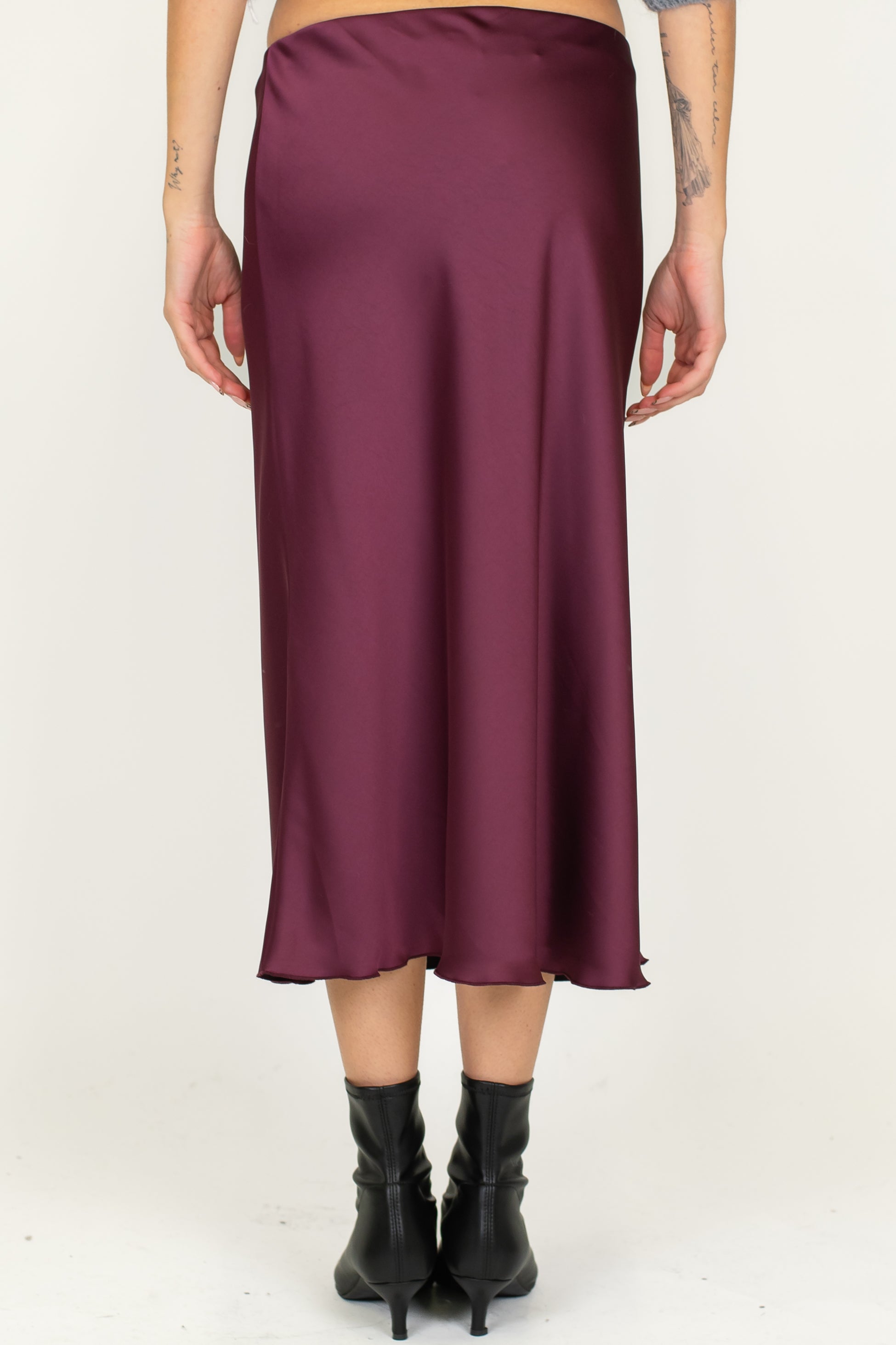 Dixie - Gonna in satin con elastico in vita