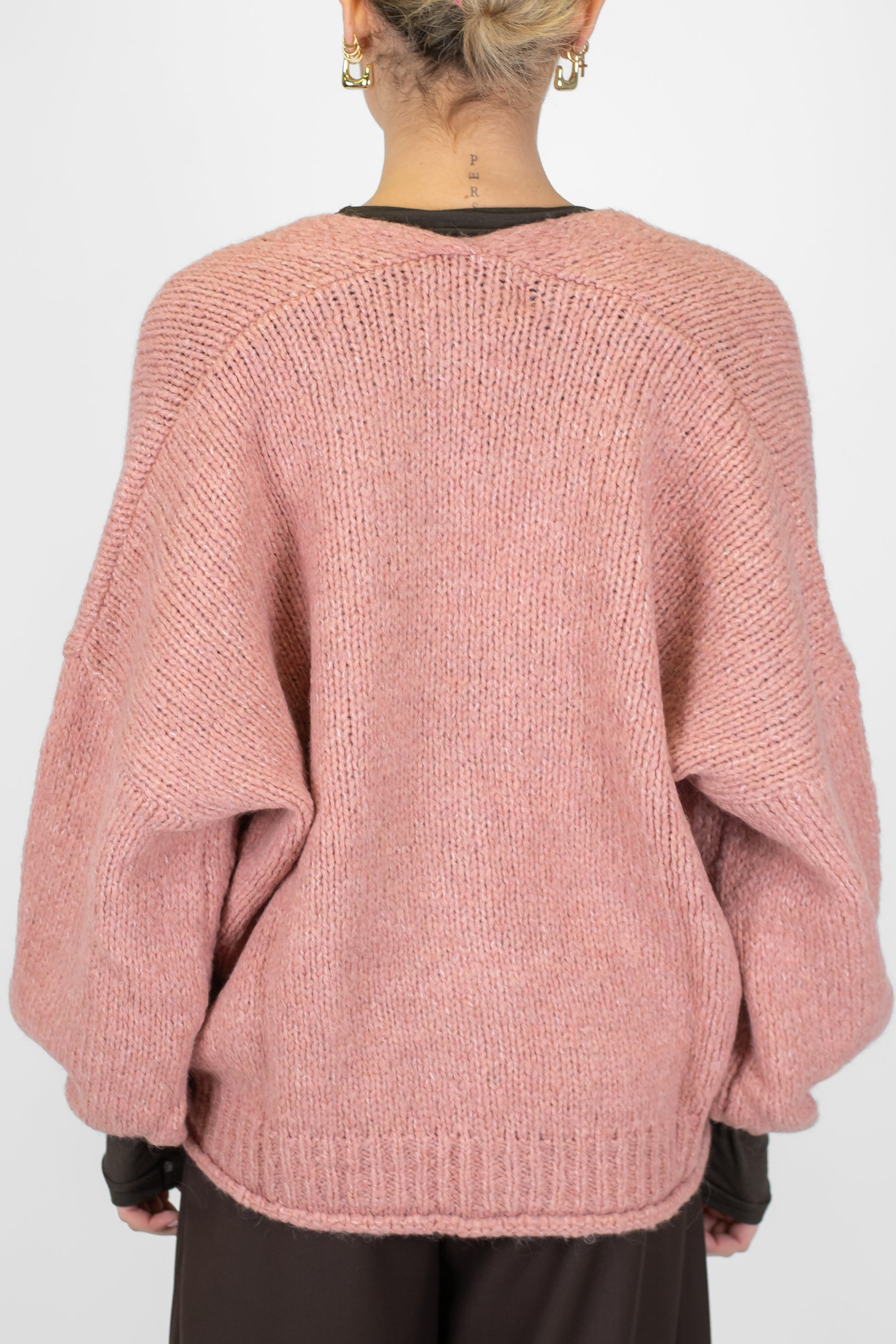 Haveone - Cardigan over in misto lana con chiusura a tre bottoni