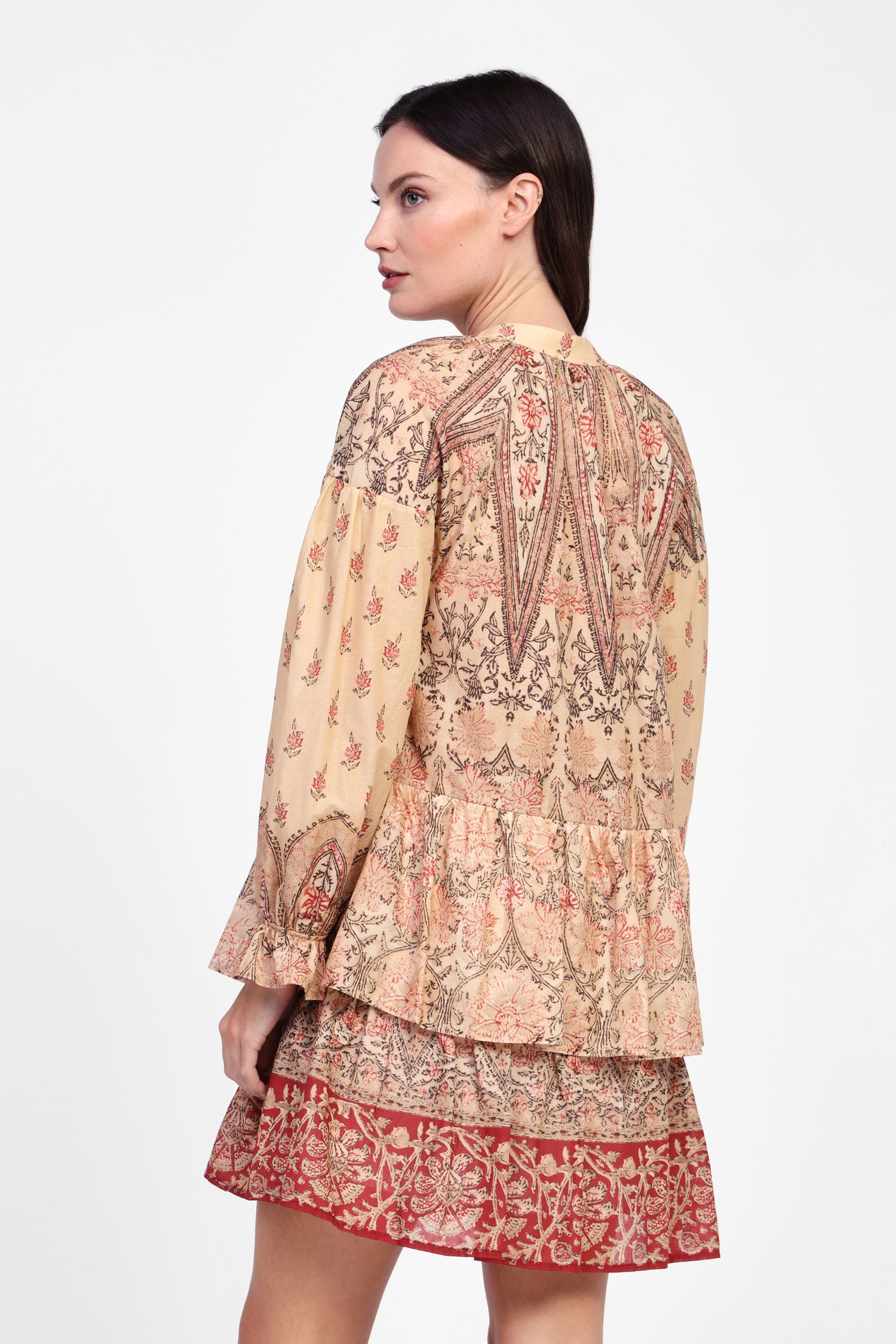 Dixie - Abito corto fantasia in mussola di cotone