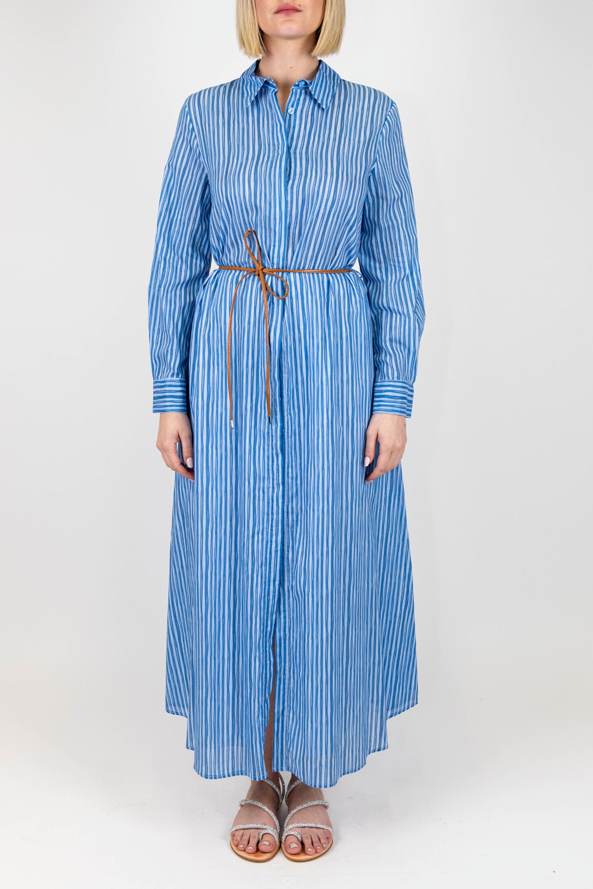 Motel - Chemisier fantasia a righe in mussola di cotone