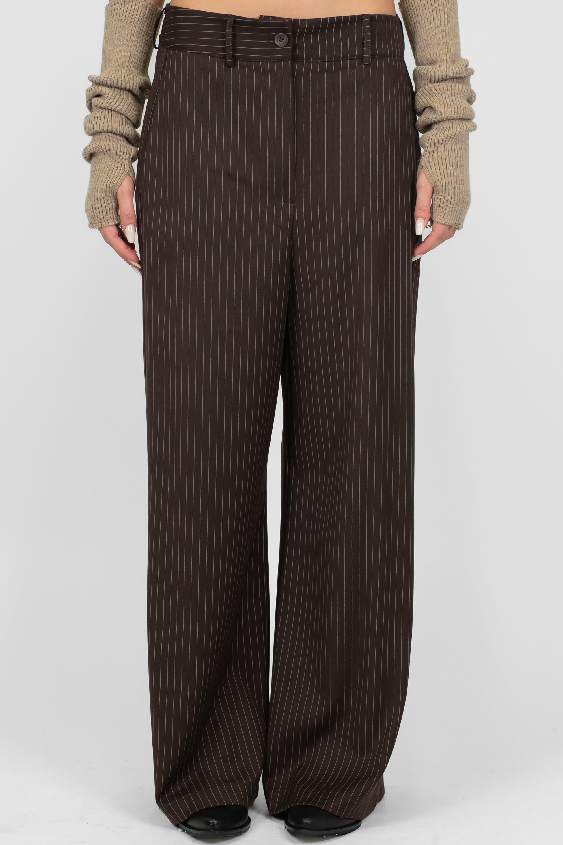 Haveone - Pantalone palazzo gessato