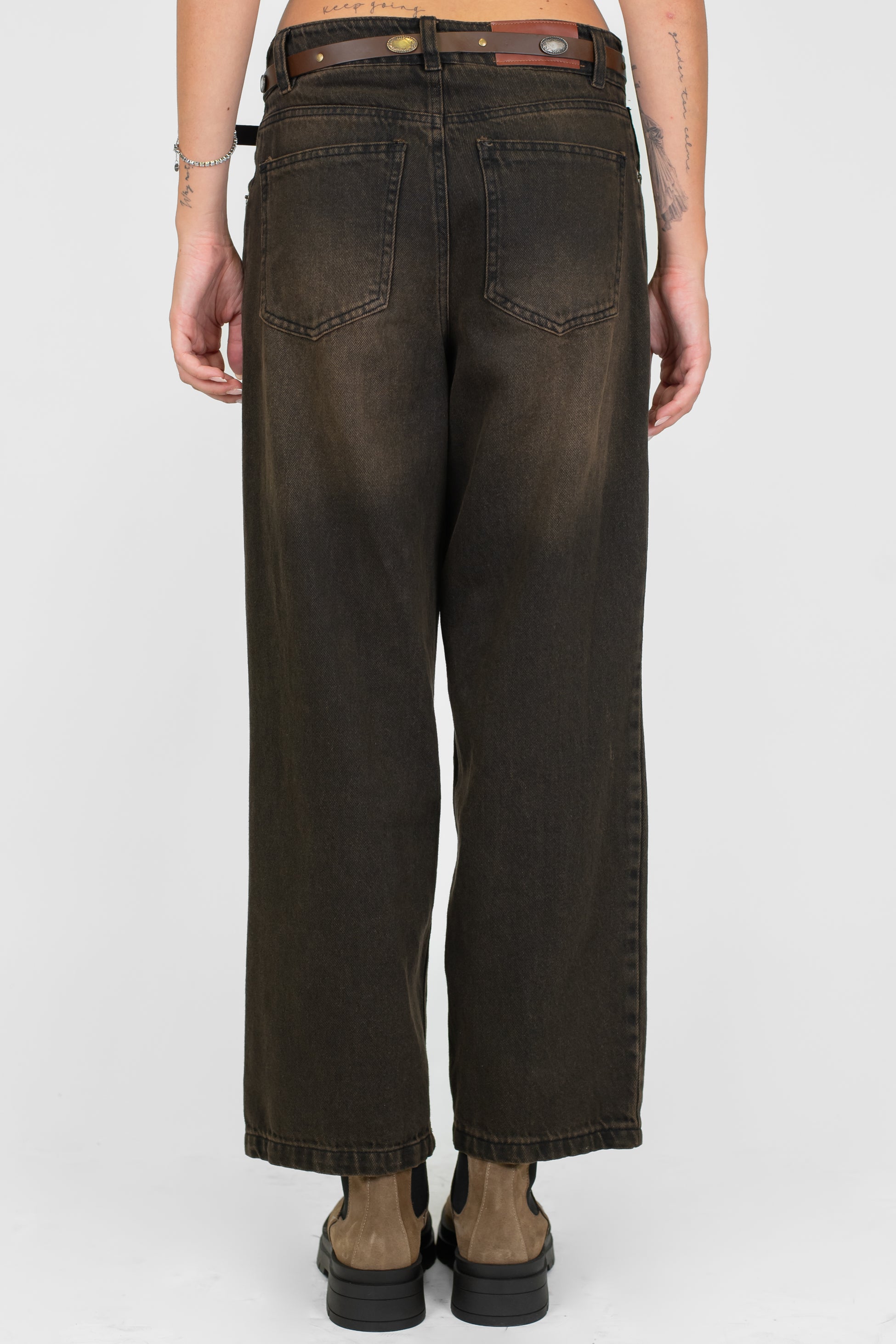 Tensione in - Jeans regular lavaggio sabbiato scuro