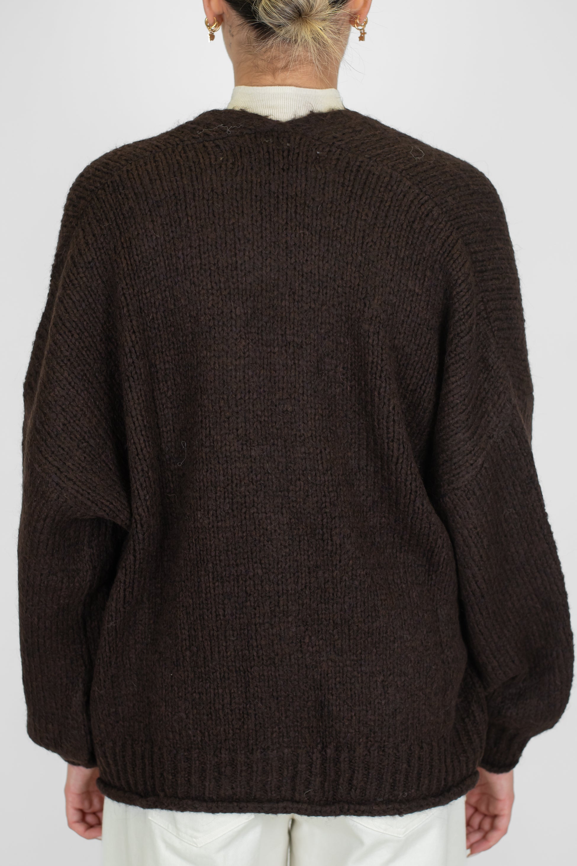 Haveone - Cardigan over in misto lana con chiusura a tre bottoni