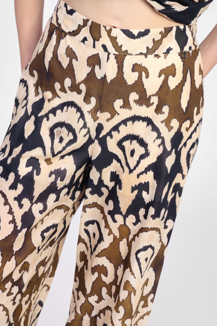 Dixie - Pantalone fantasia multicolor con elastico in vita