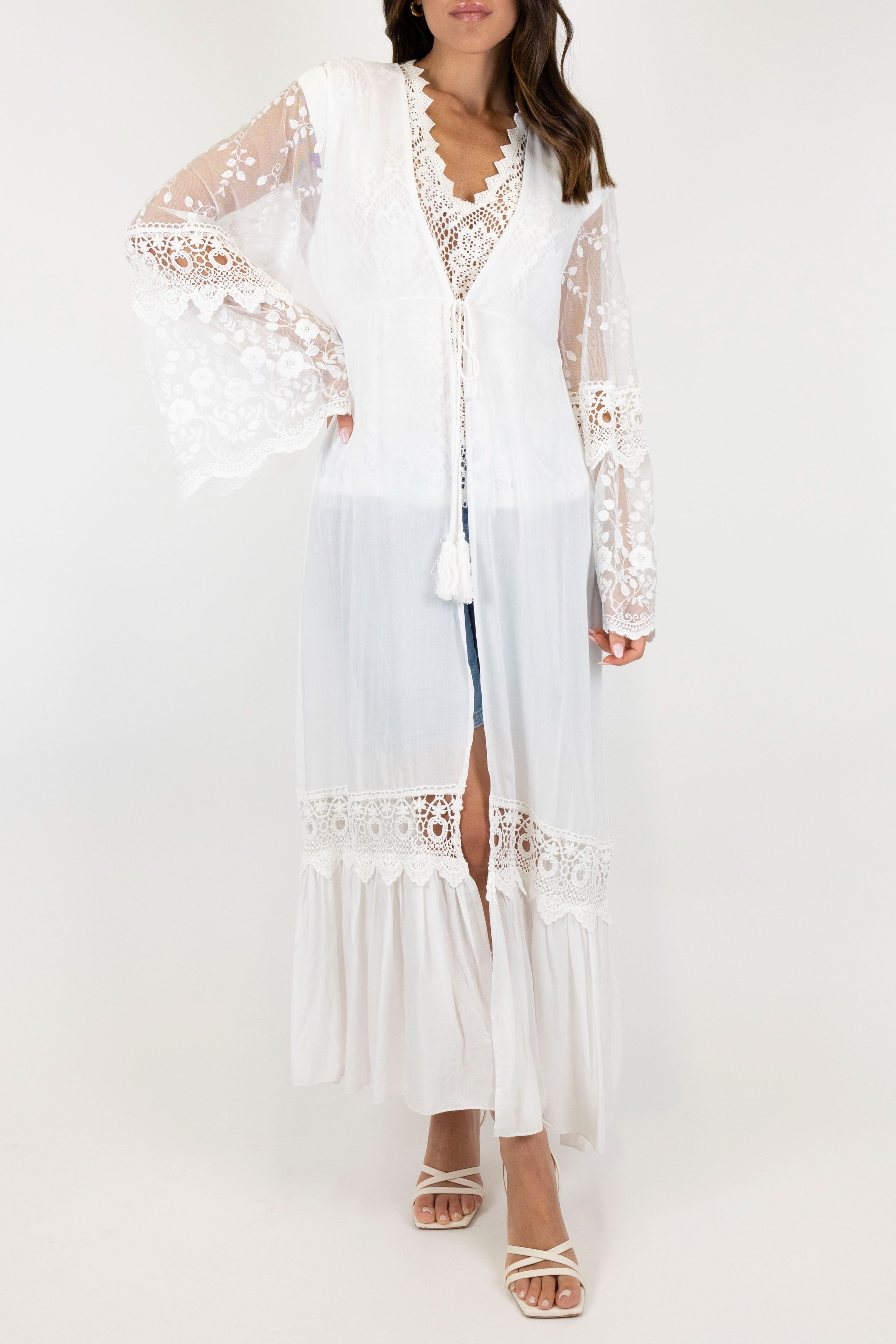 Haveone - Kimono con inserti passamanerie