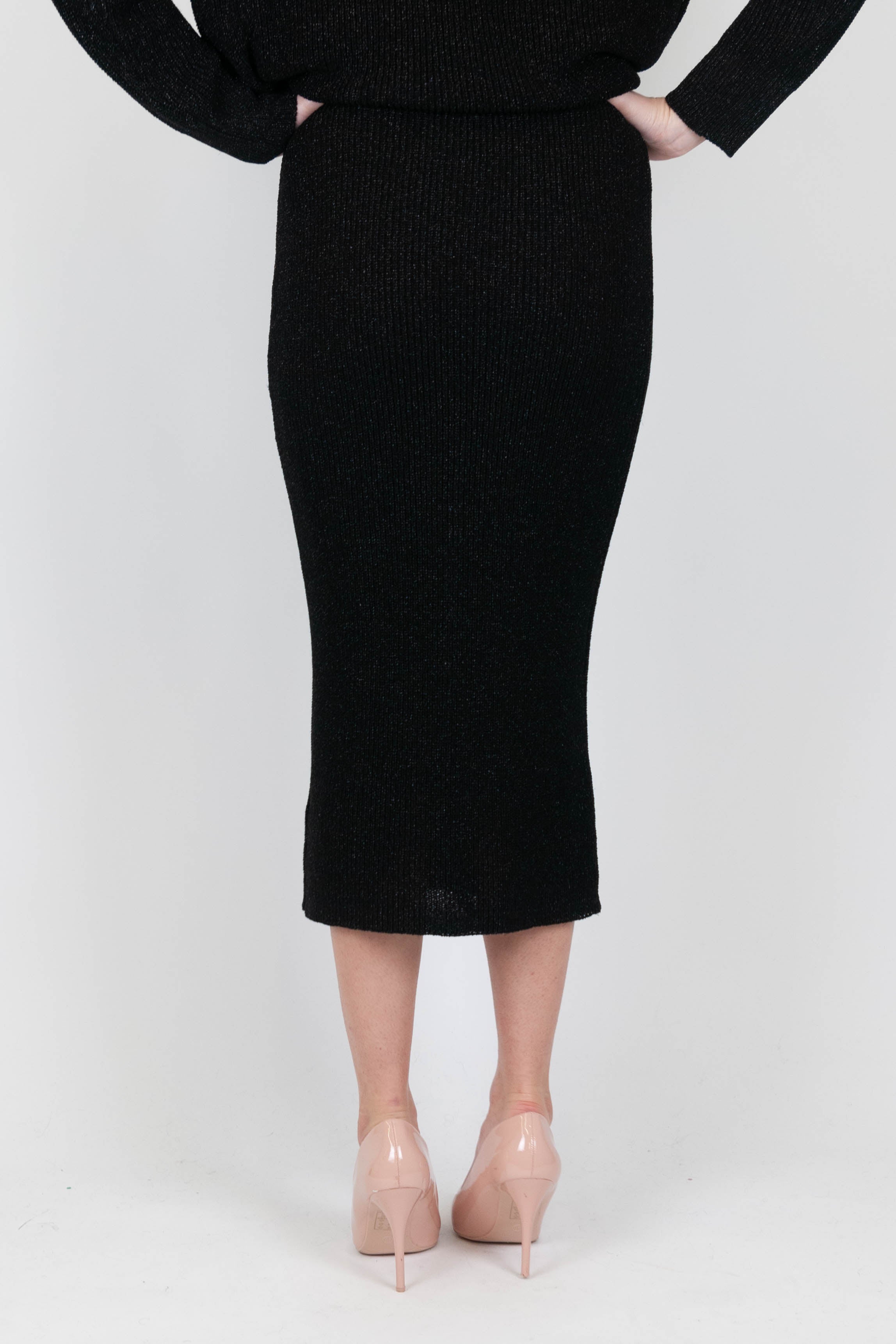 Motel - Lurex pencil skirt with elastic waist