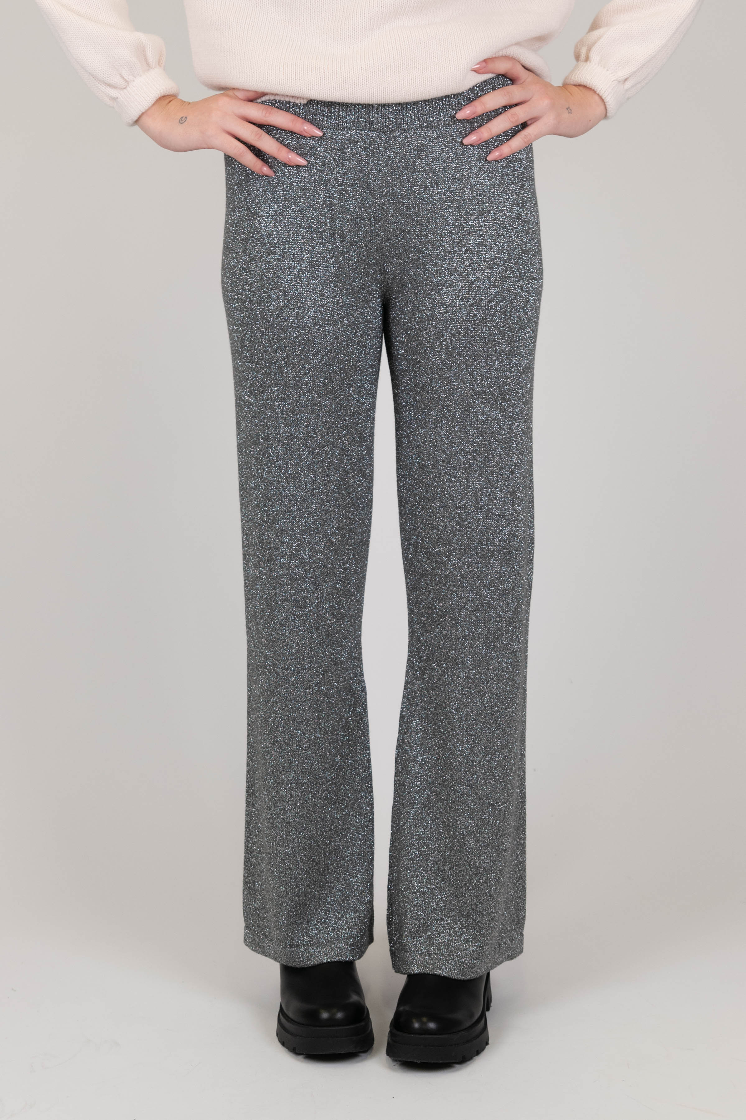 Tensione in - Pantalone lurex con elastico in vita