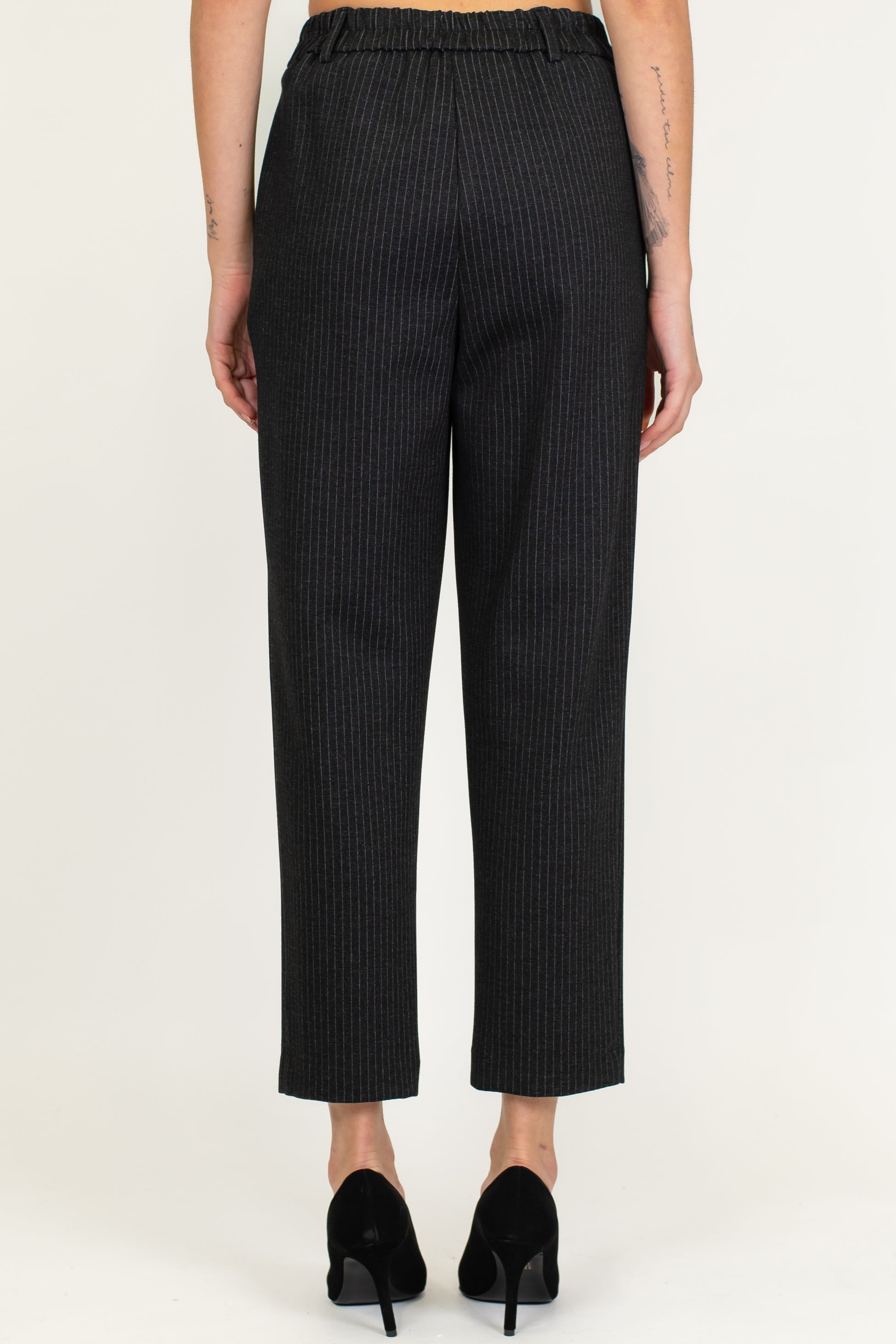 Tensione in - Pantalone slim gessato