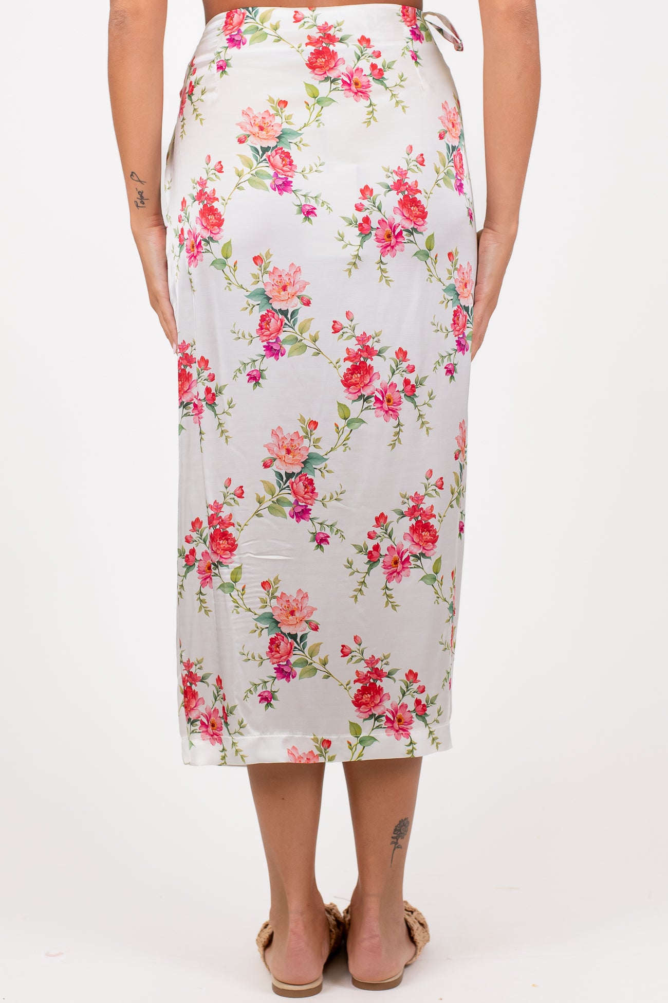 Maryley - Gonna pareo fantasia fiori in viscosa leggera