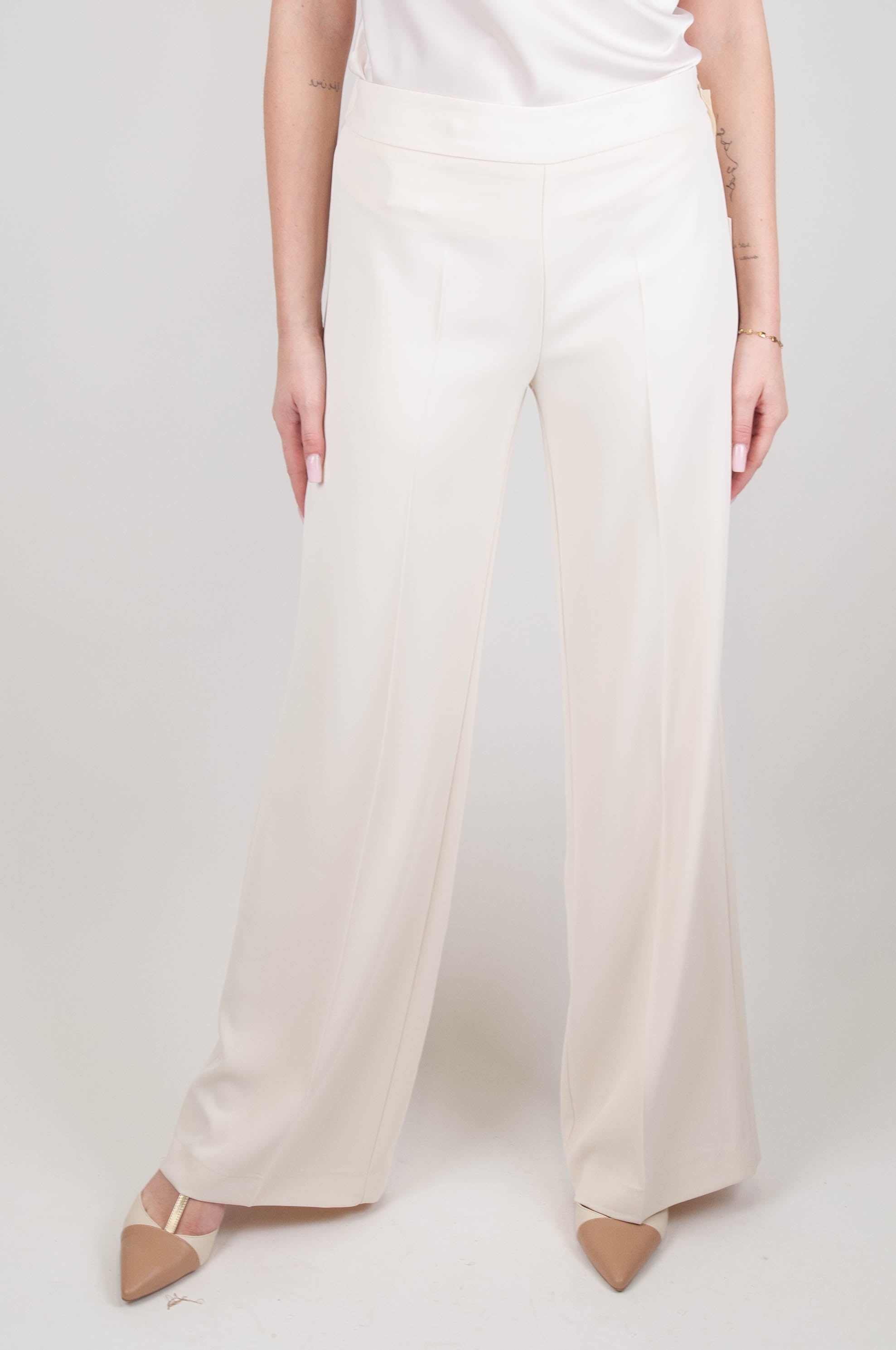 Haveone - Palazzo trousers with elastic waist