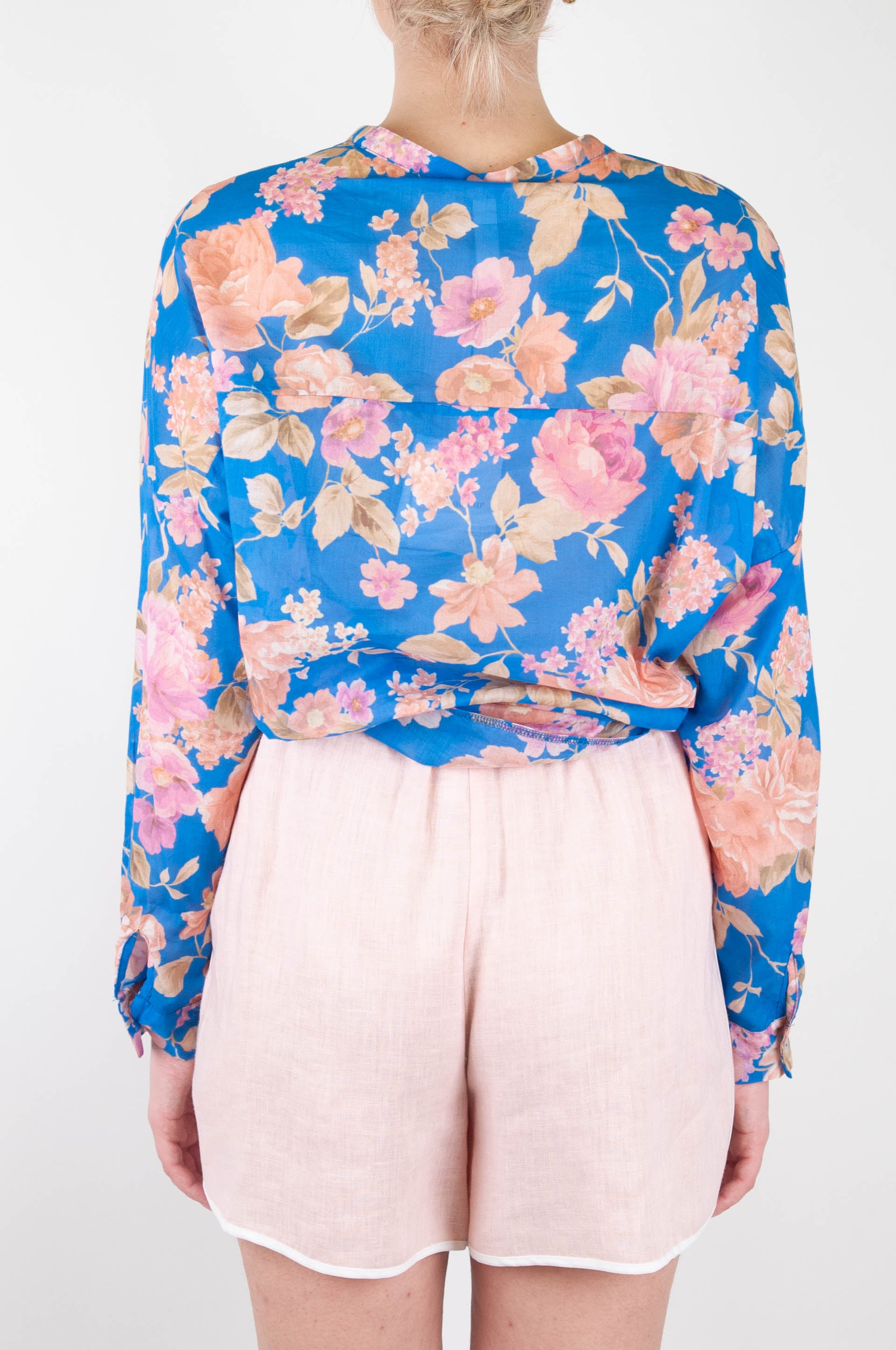 Tension in - Floral patterned shirt in cotton muslin