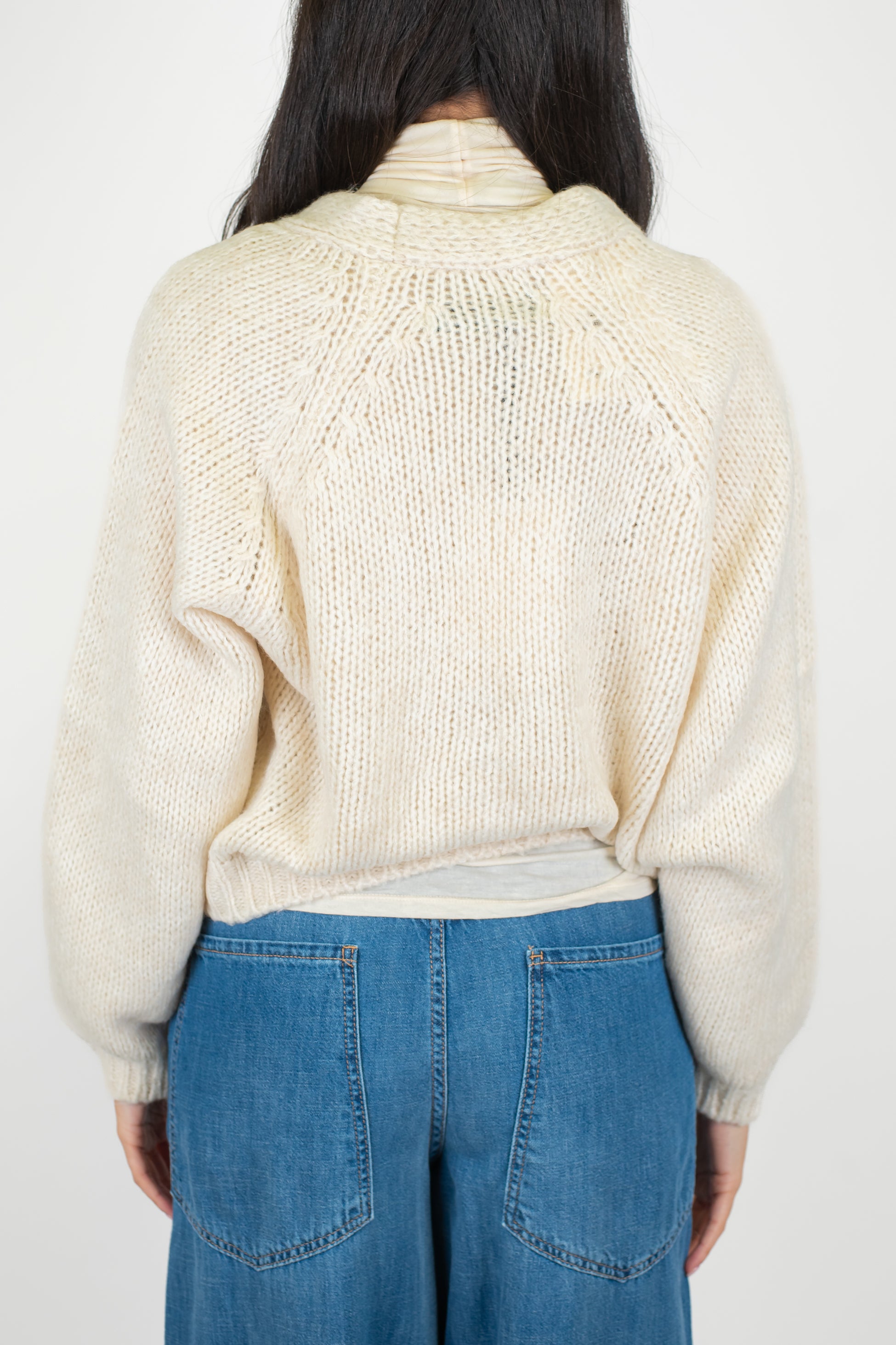 Haveone - Cardigan in misto lana con bottoni gioiello