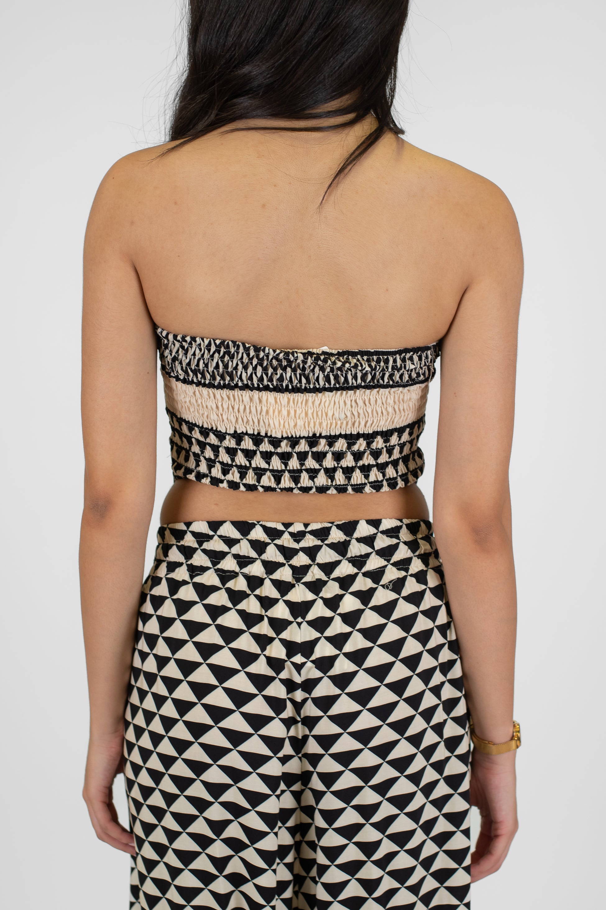 Tensione in - Top fazzoletto fantasia geometrica in viscosa