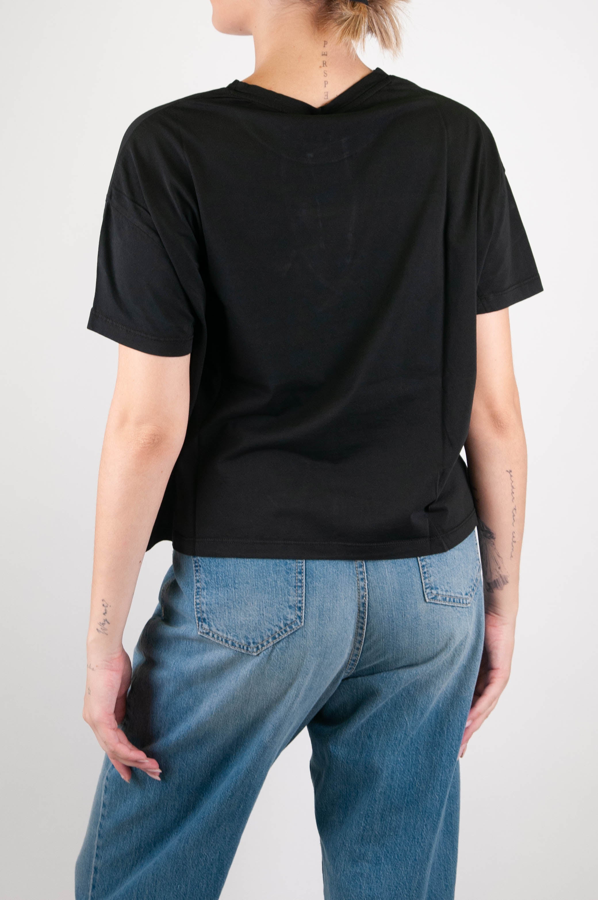 Tensione in - T-shirt basic crop in cotone