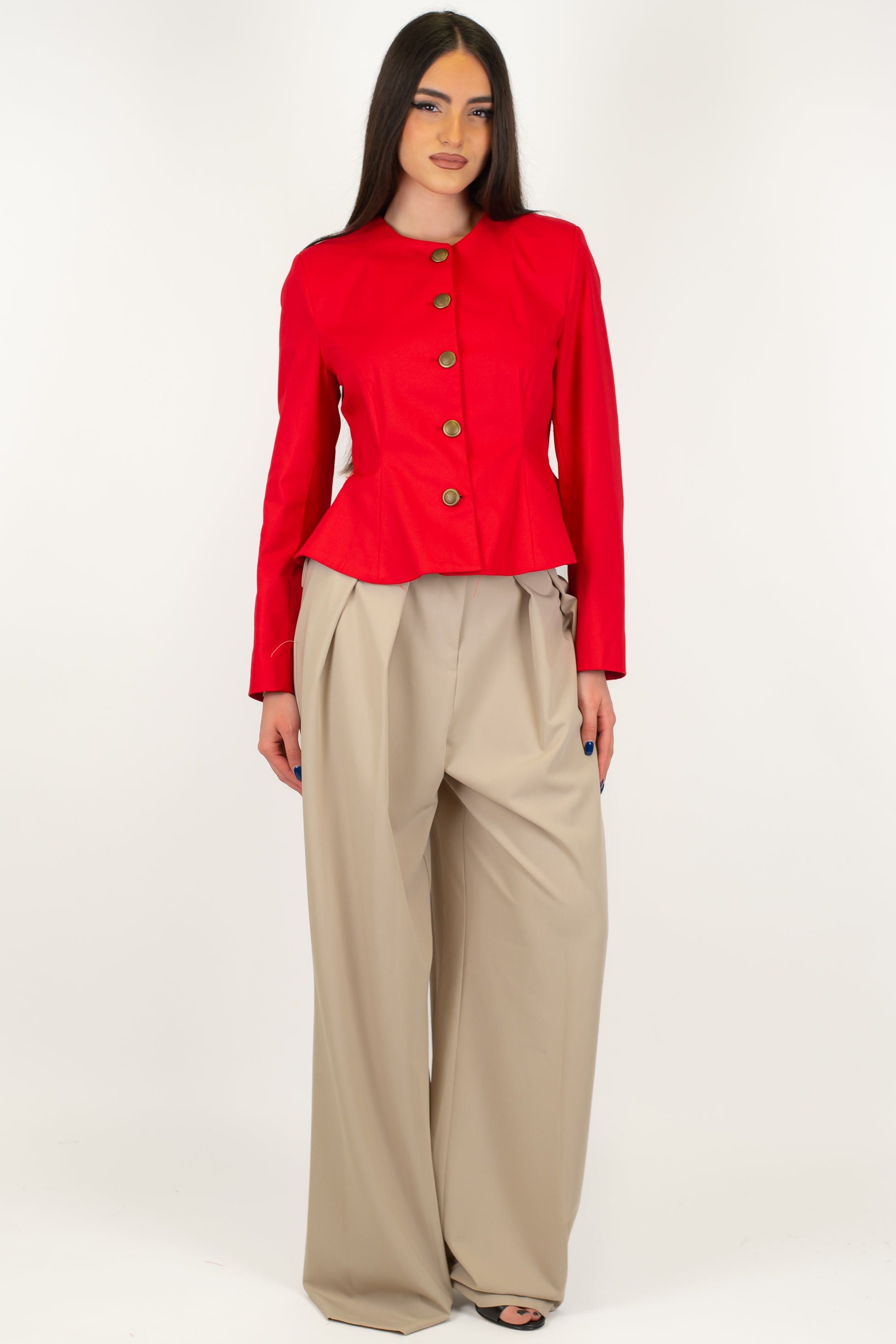 Tensione in - Pantalone palazzo con doppia pinces