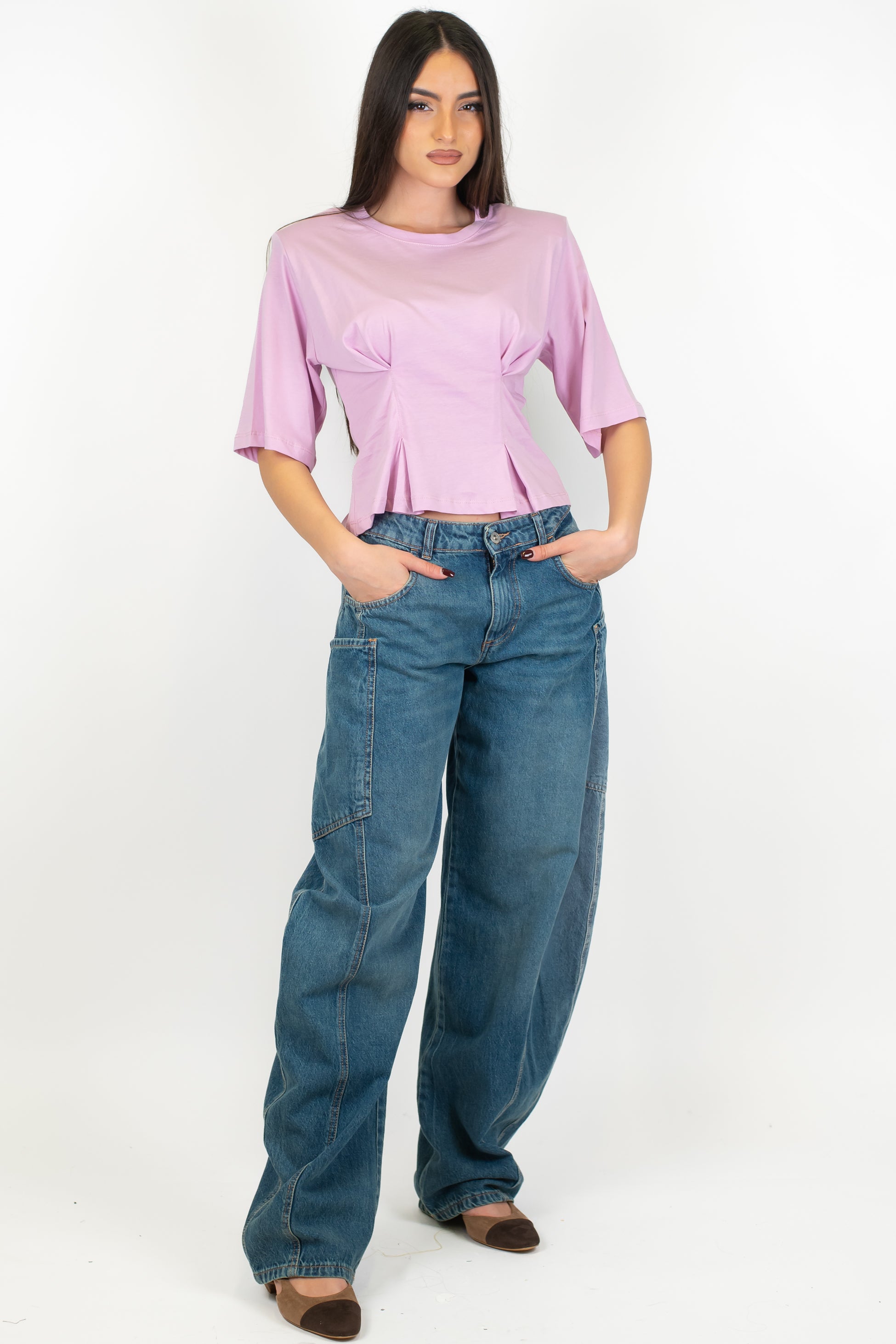 Dixie - Jeans barrell lavaggio intermedio