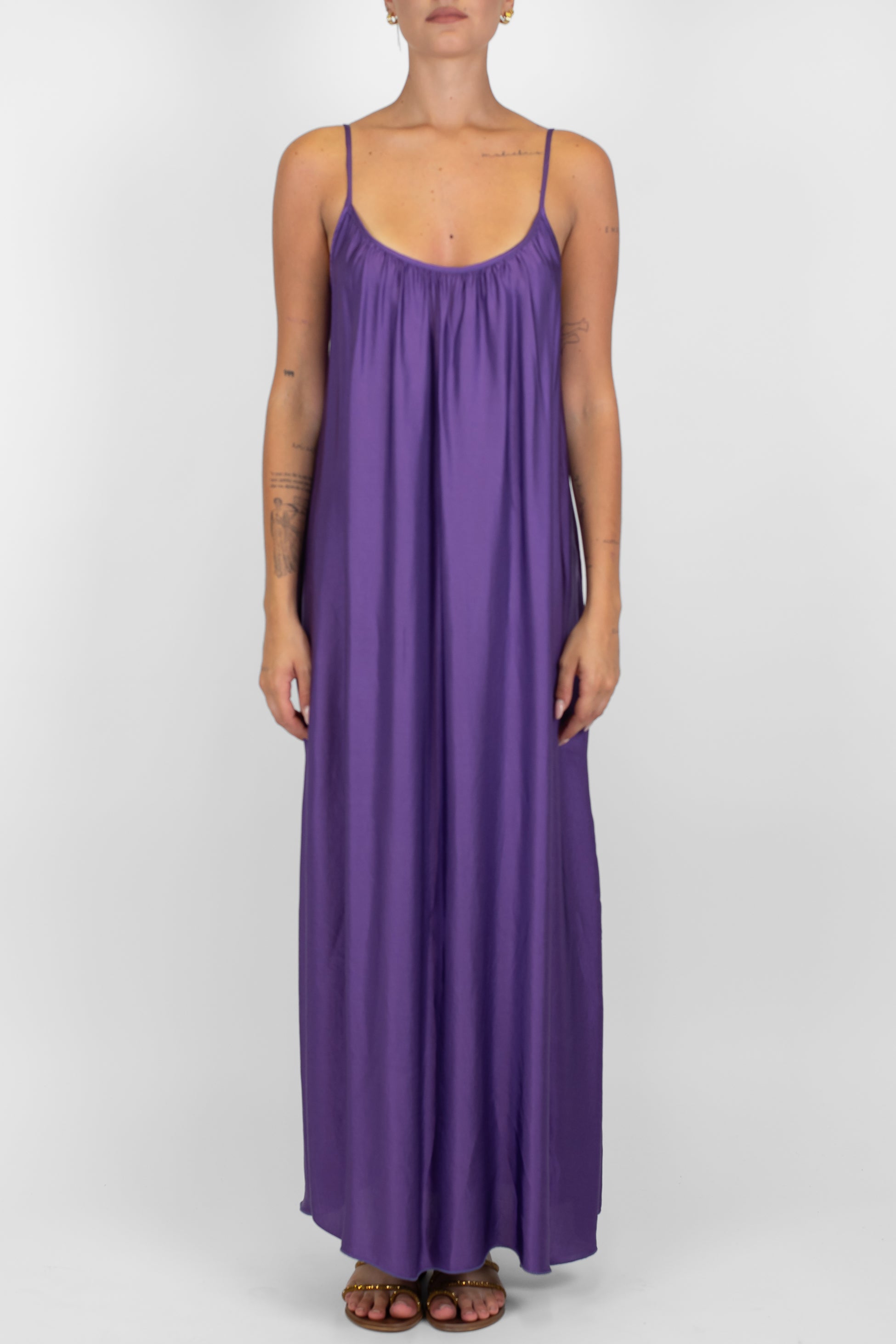 Motel - Abito lungo in viscosa con spalline sottili