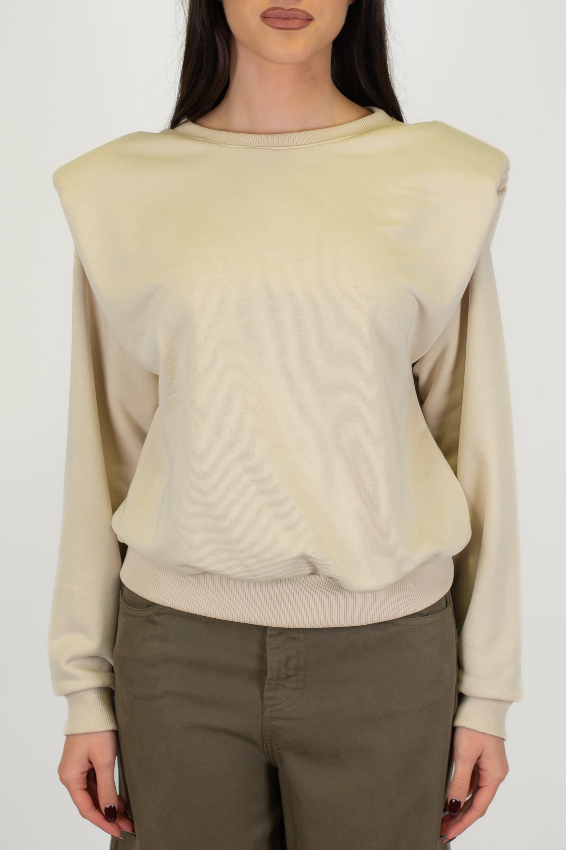 Dixie - Felpa girocollo con spalline ed elastico sul fondo