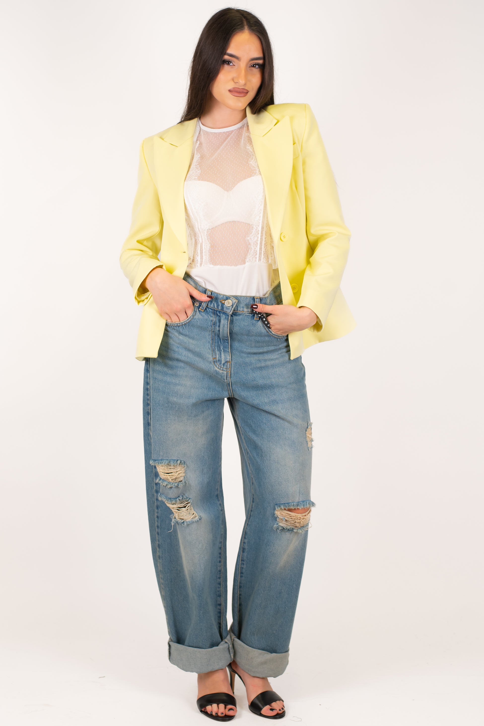 Haveone - Jeans regular lavaggio intermedio con rotture modello Stella