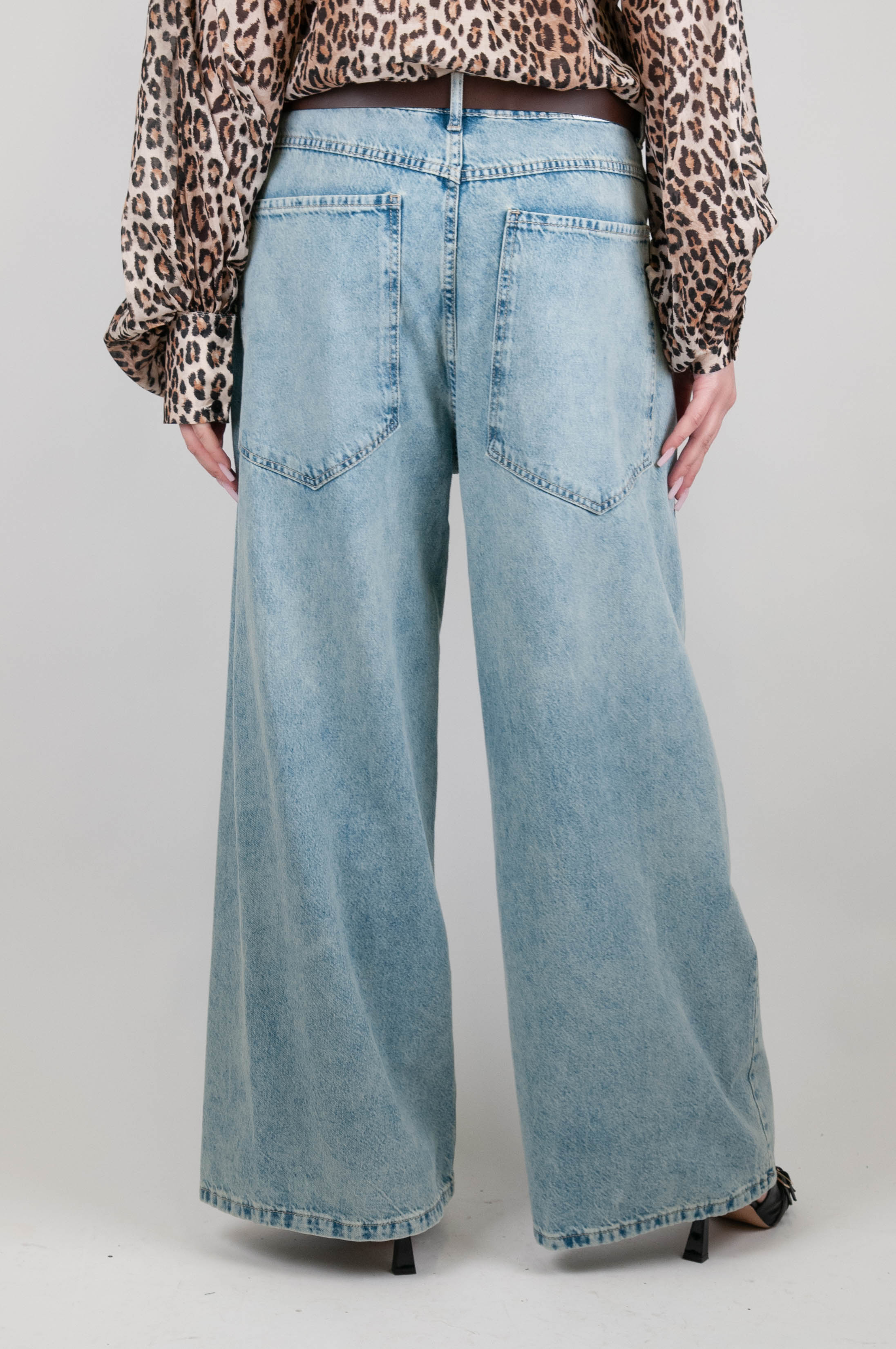 Tension in - Light wash palazzo jeans