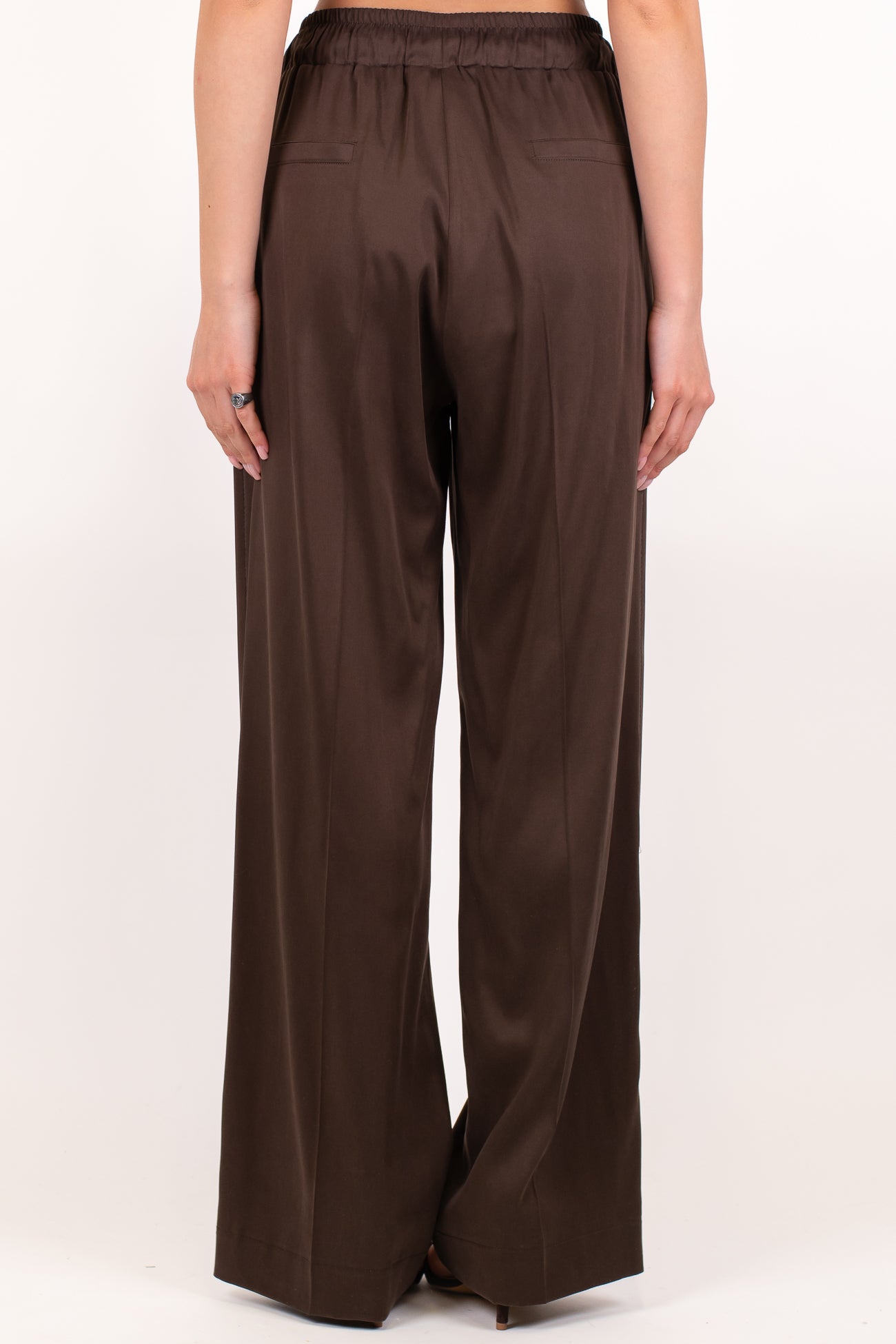 Maryley - Pantalone palazzo in lyocell con coulisse