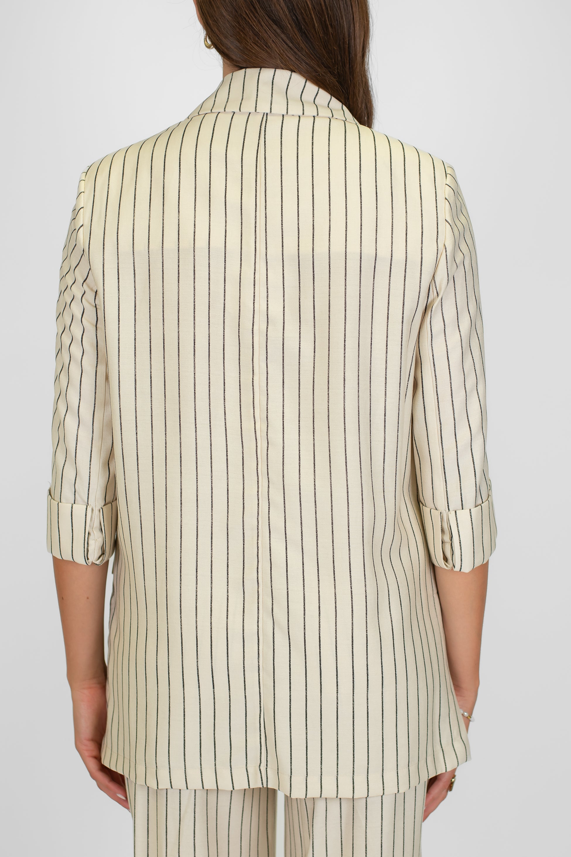 Dixie - Giacca monopetto gessata con manica 3/4