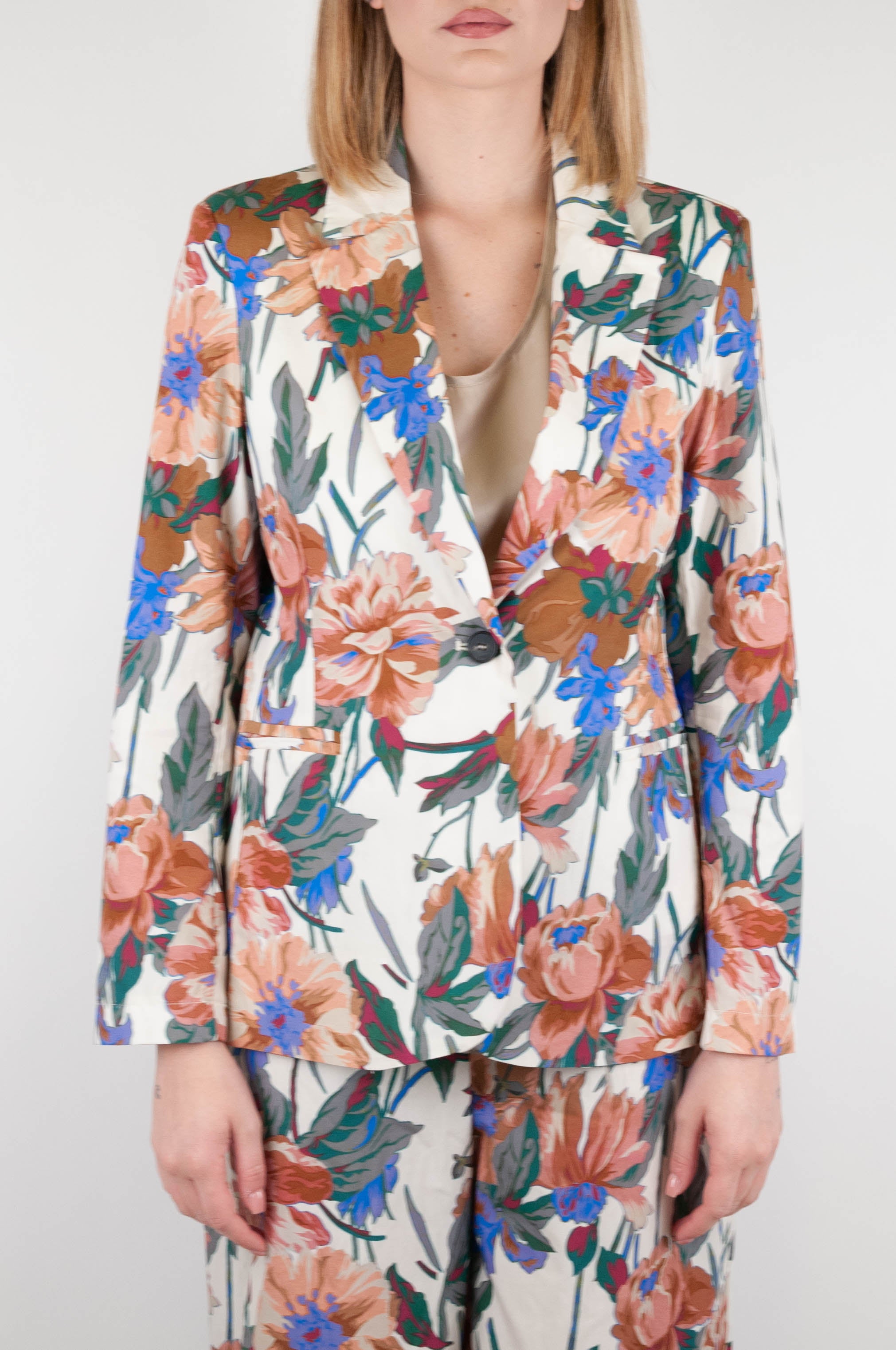 Motel - Floral patterned single-breasted jacket