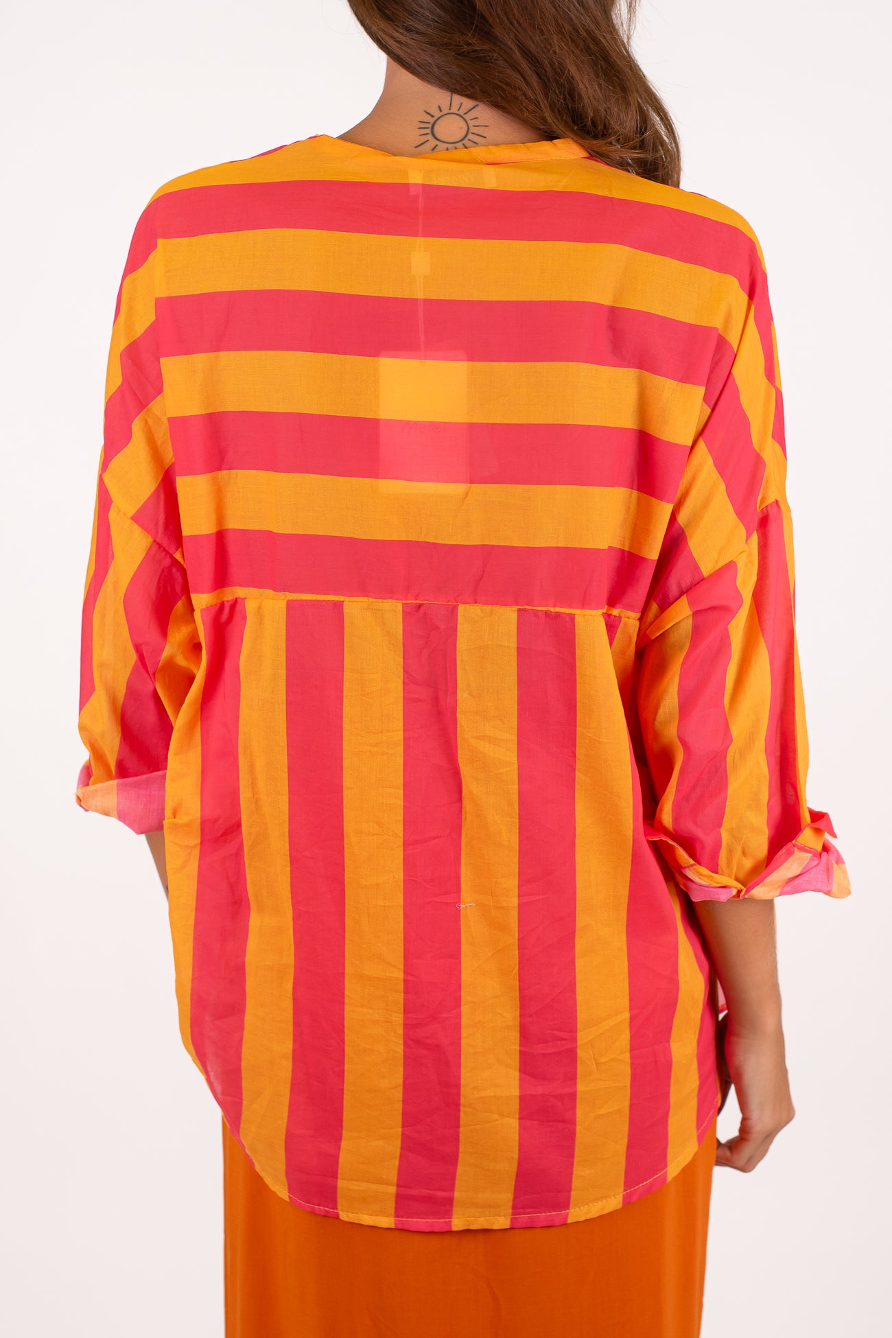 Motel - Camicia in mussola di cotone fantasia righe