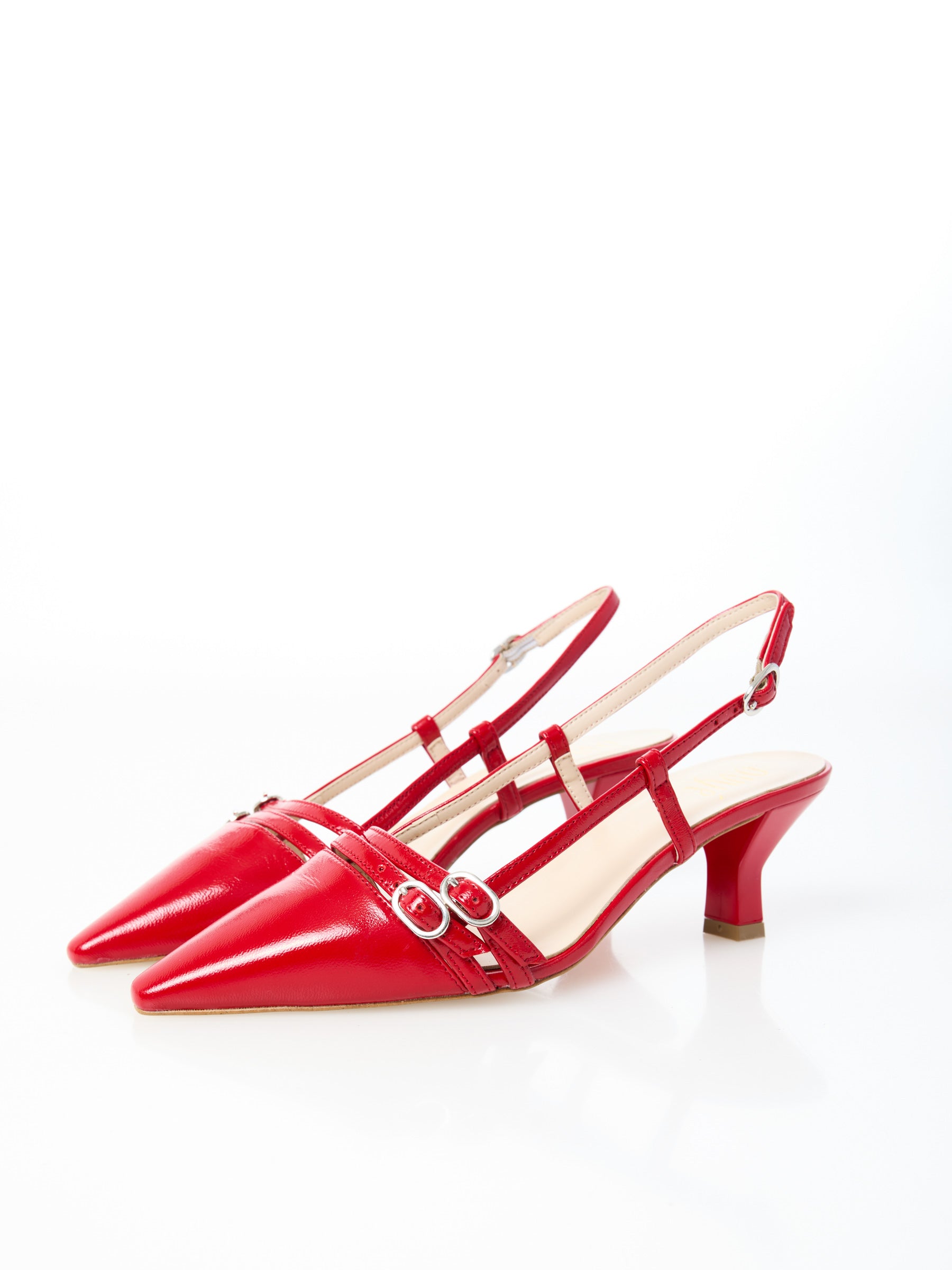 Ovyé - Slingback in pelle verniciata con doppio cinturino