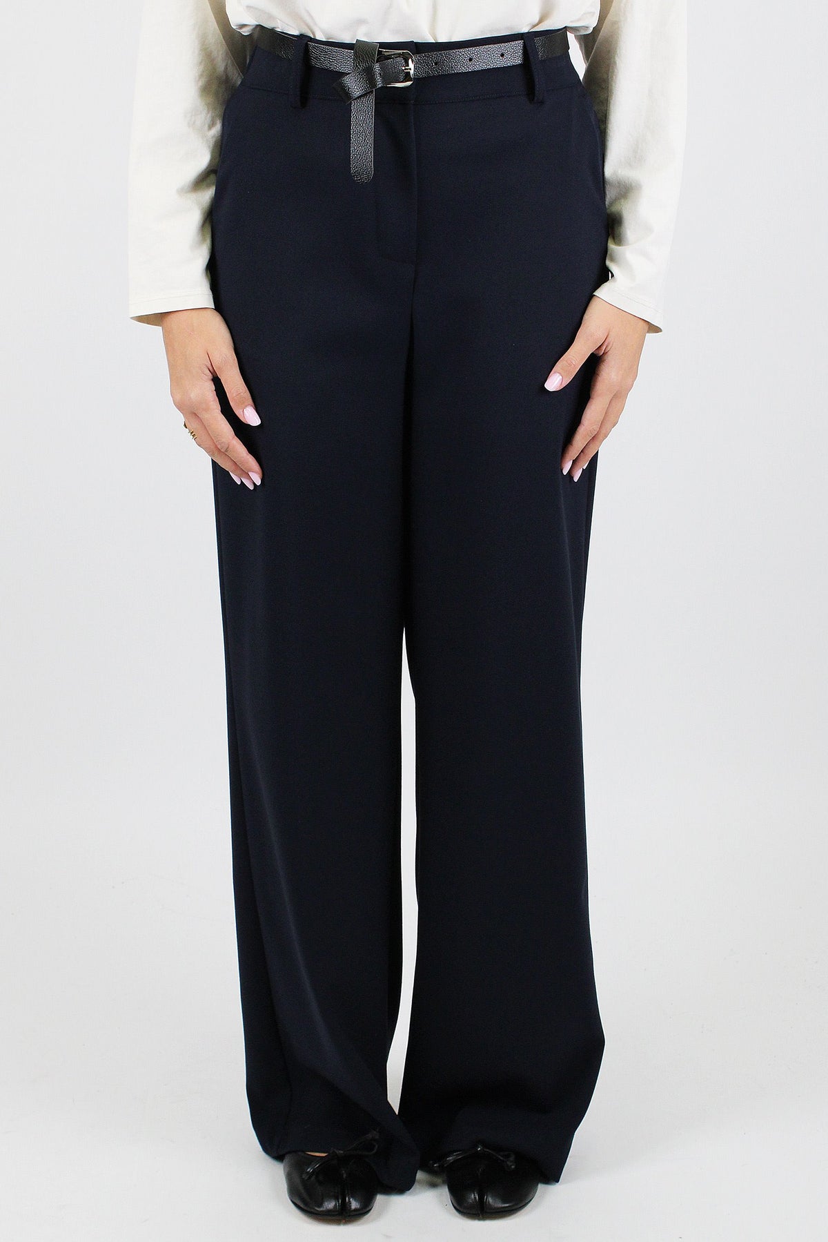 Haveone - Pantalone palazzo con elastico sul retro