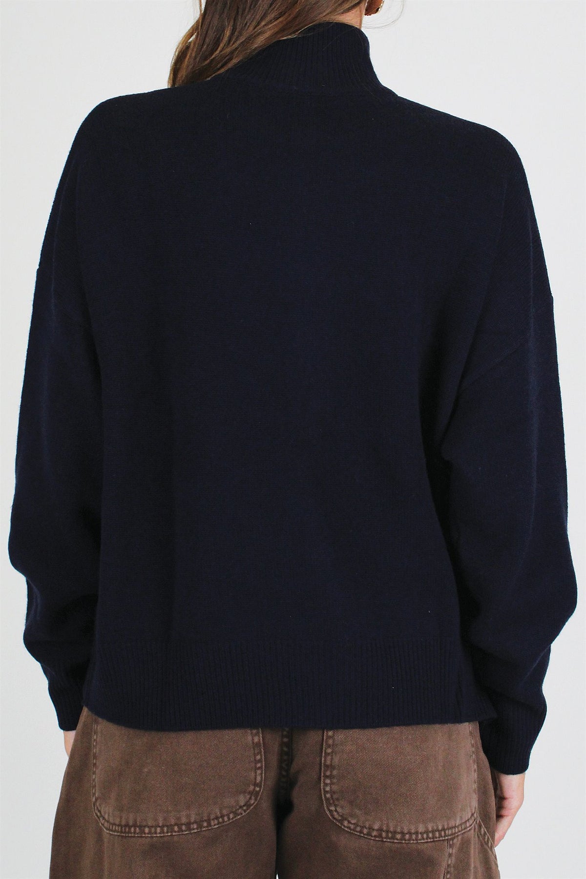 Tensione in - Cardigan in pura lana con collo alto e chiusura zip