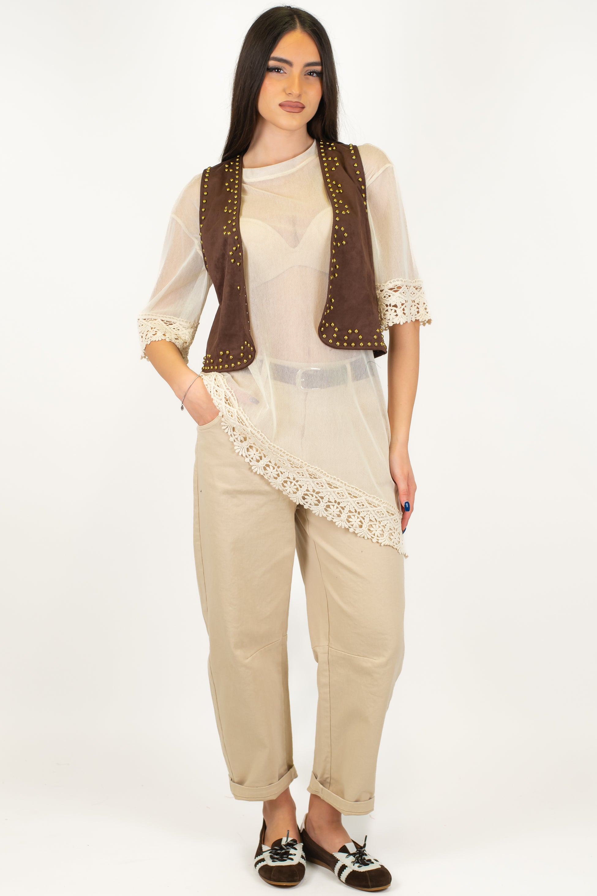 Haveone - Pantalone balloon con elastico sul retro