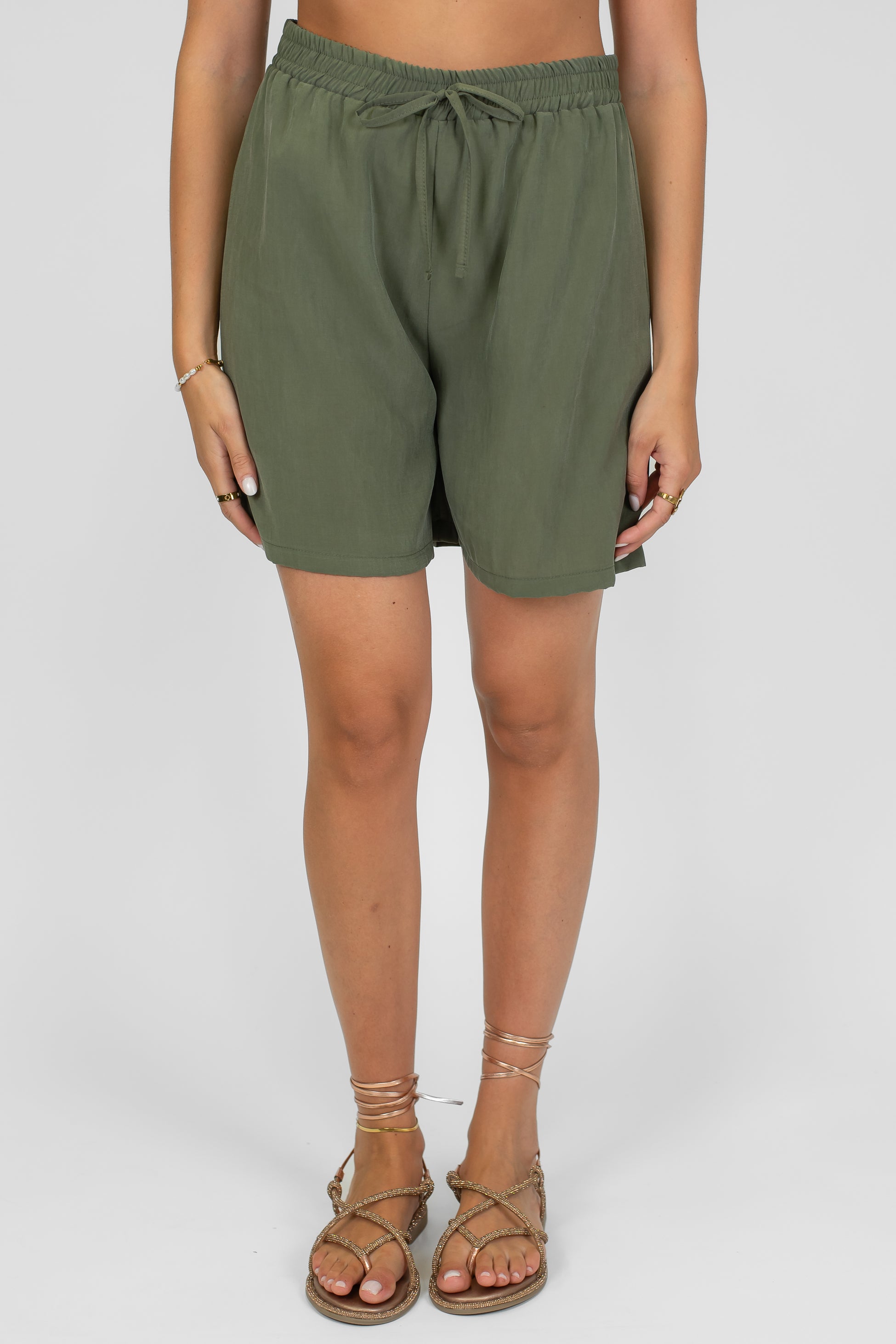 Haveone - Coordinato top scollo v e short con coulisse in vita