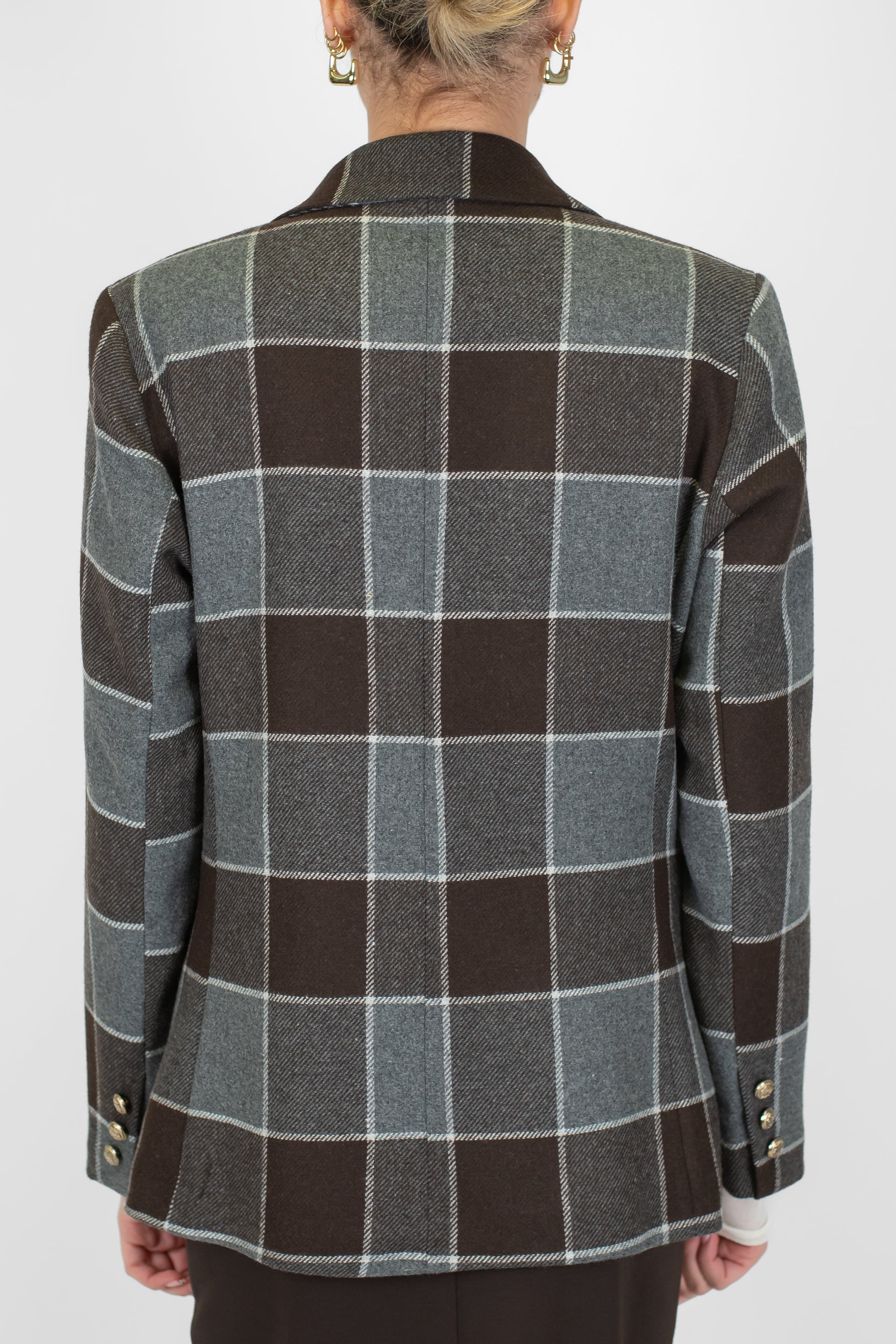 Tensione in - Giacca doppiopetto fantasia check in misto lana