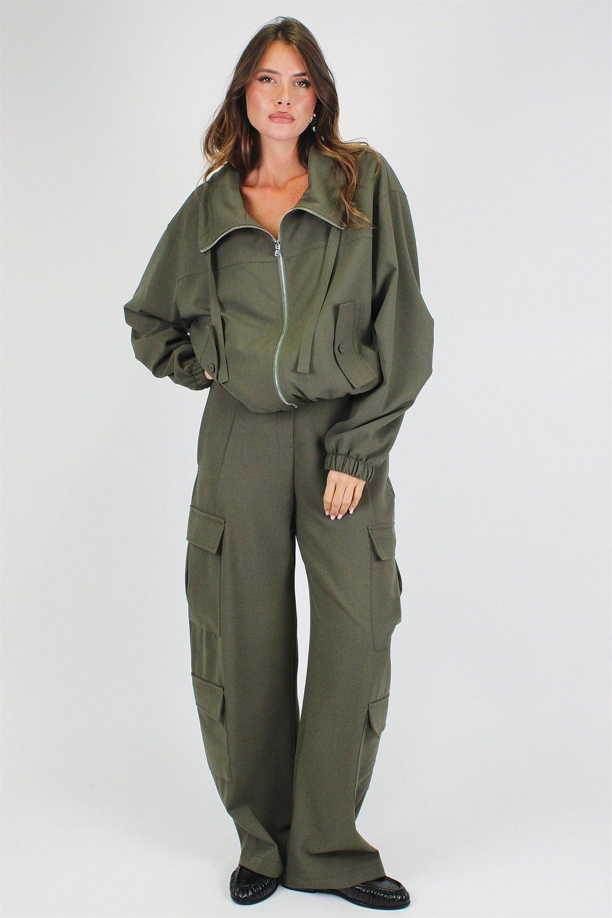 Dixie - Pantalone palazzo cargo con elastico sul retro