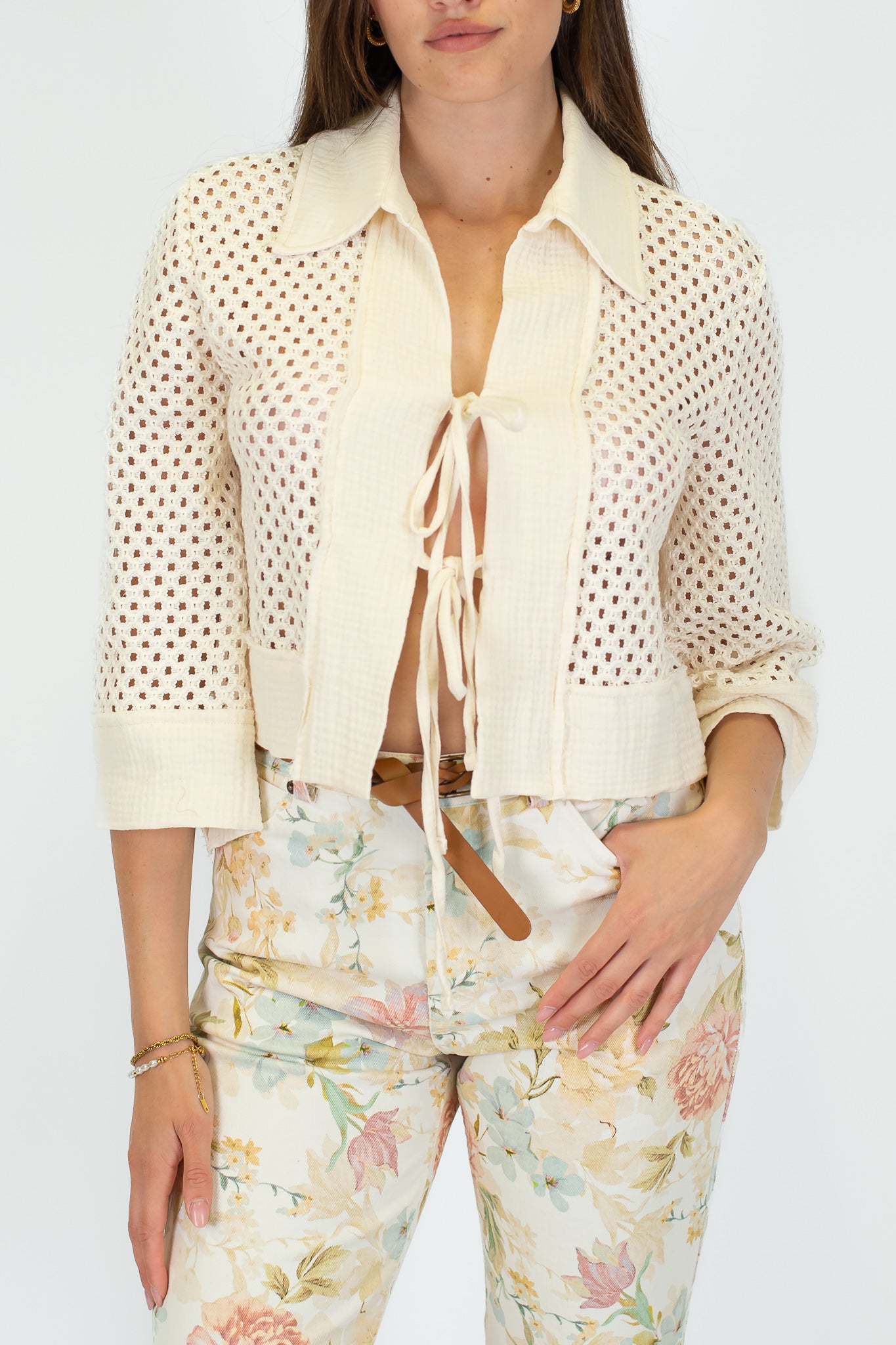 Haveone - Camicia rete con lacci