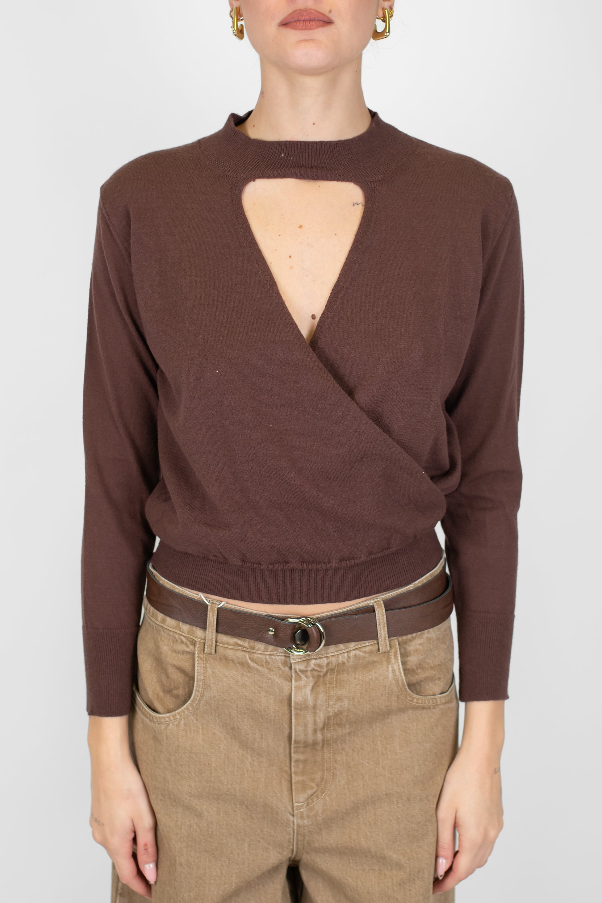 Motel - Maglia scollo a V ad incrocio