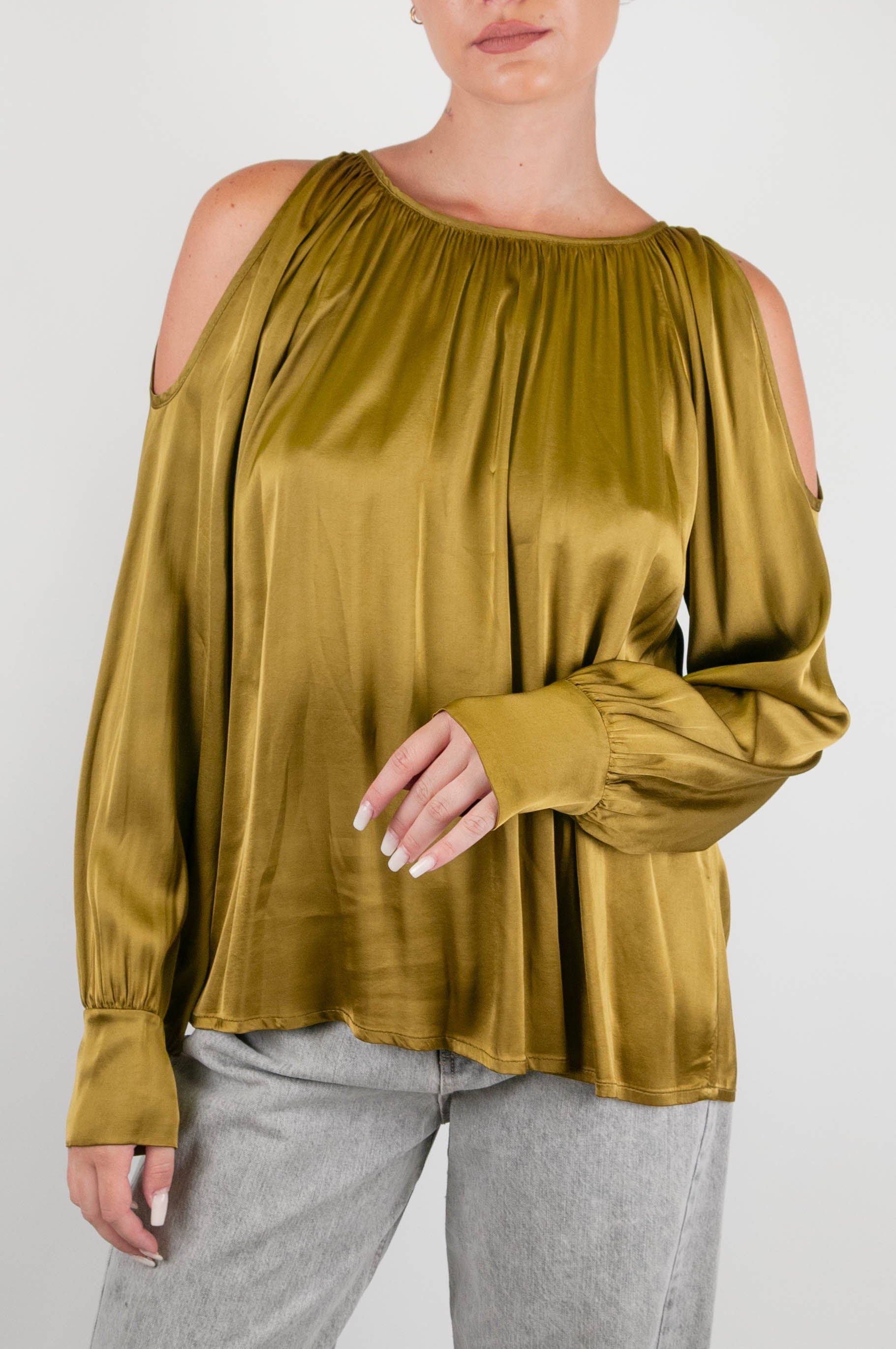 Motel - Blusa in viscosa con spalle scoperte