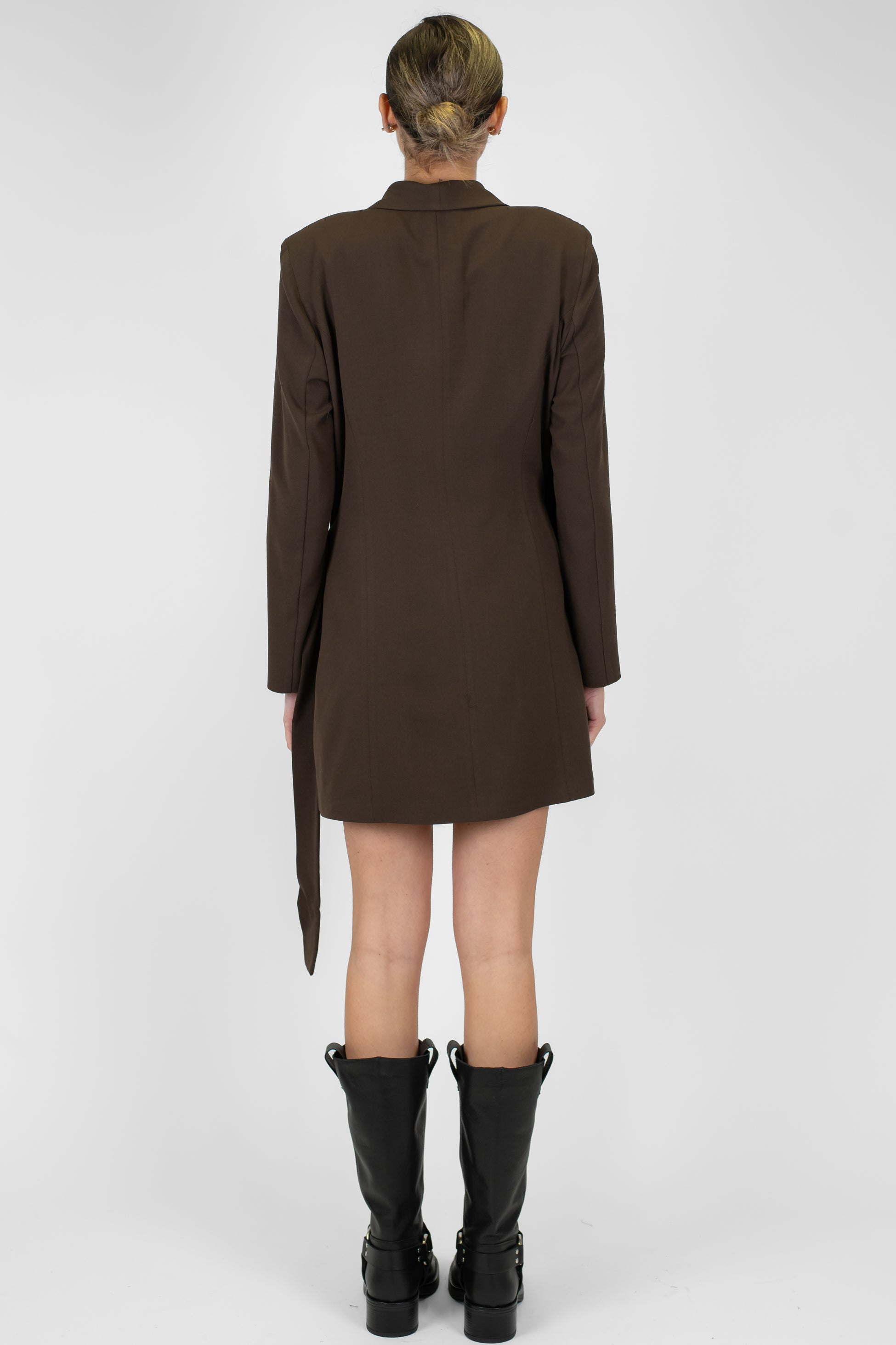 Motel - Abito corto a portafoglio tinta unita