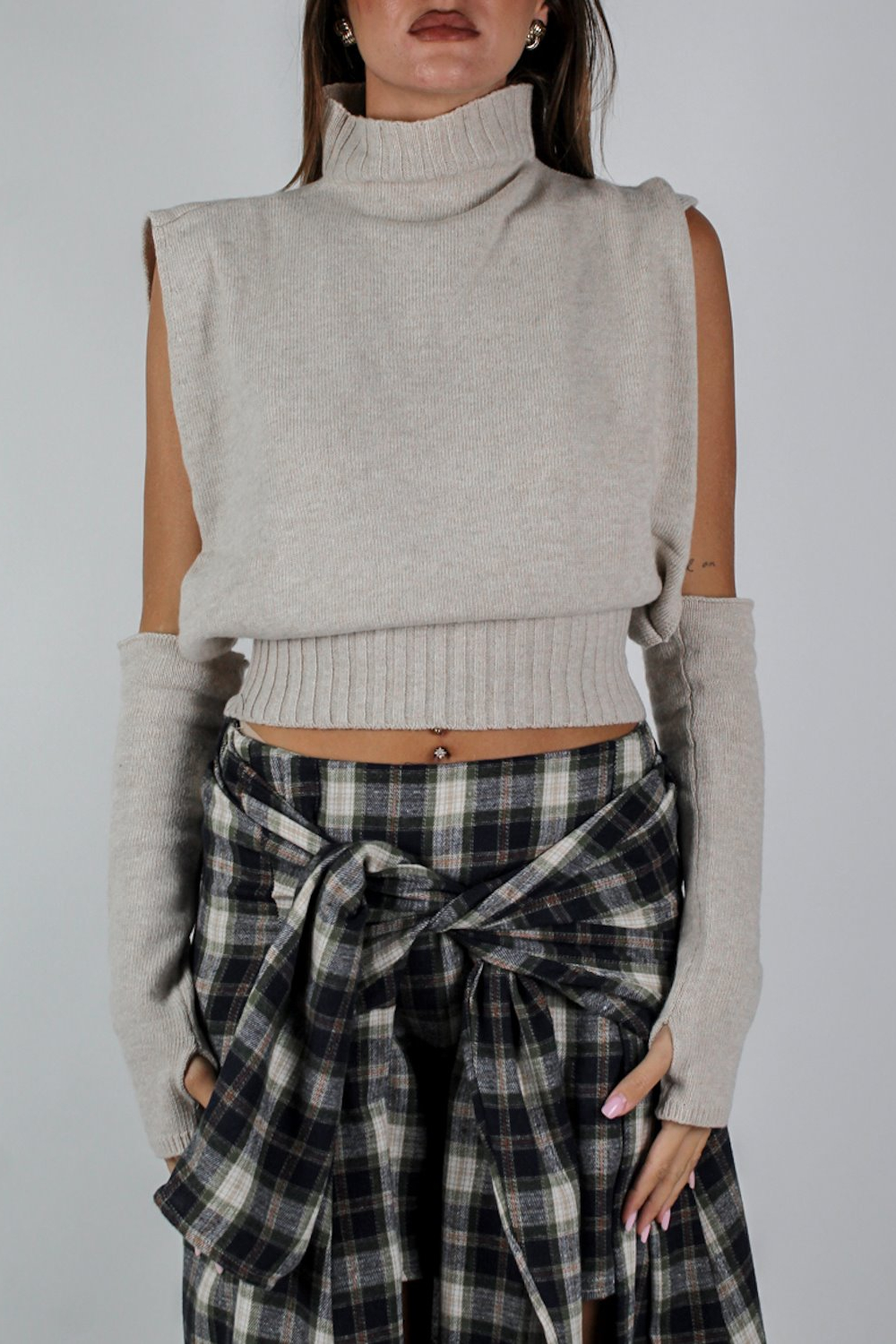 Maryley - Lupetto con manicotti in misto lana e cashmere