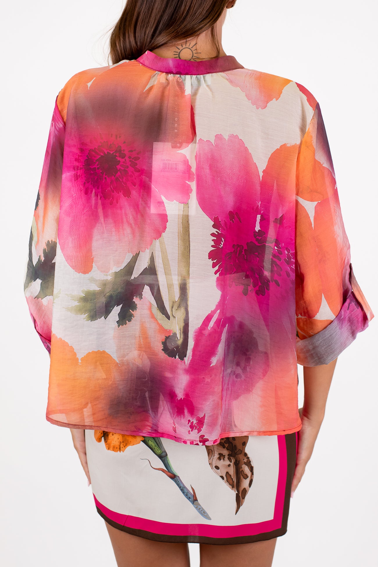 Haveone - Camicia fantasia floreale in lyocell